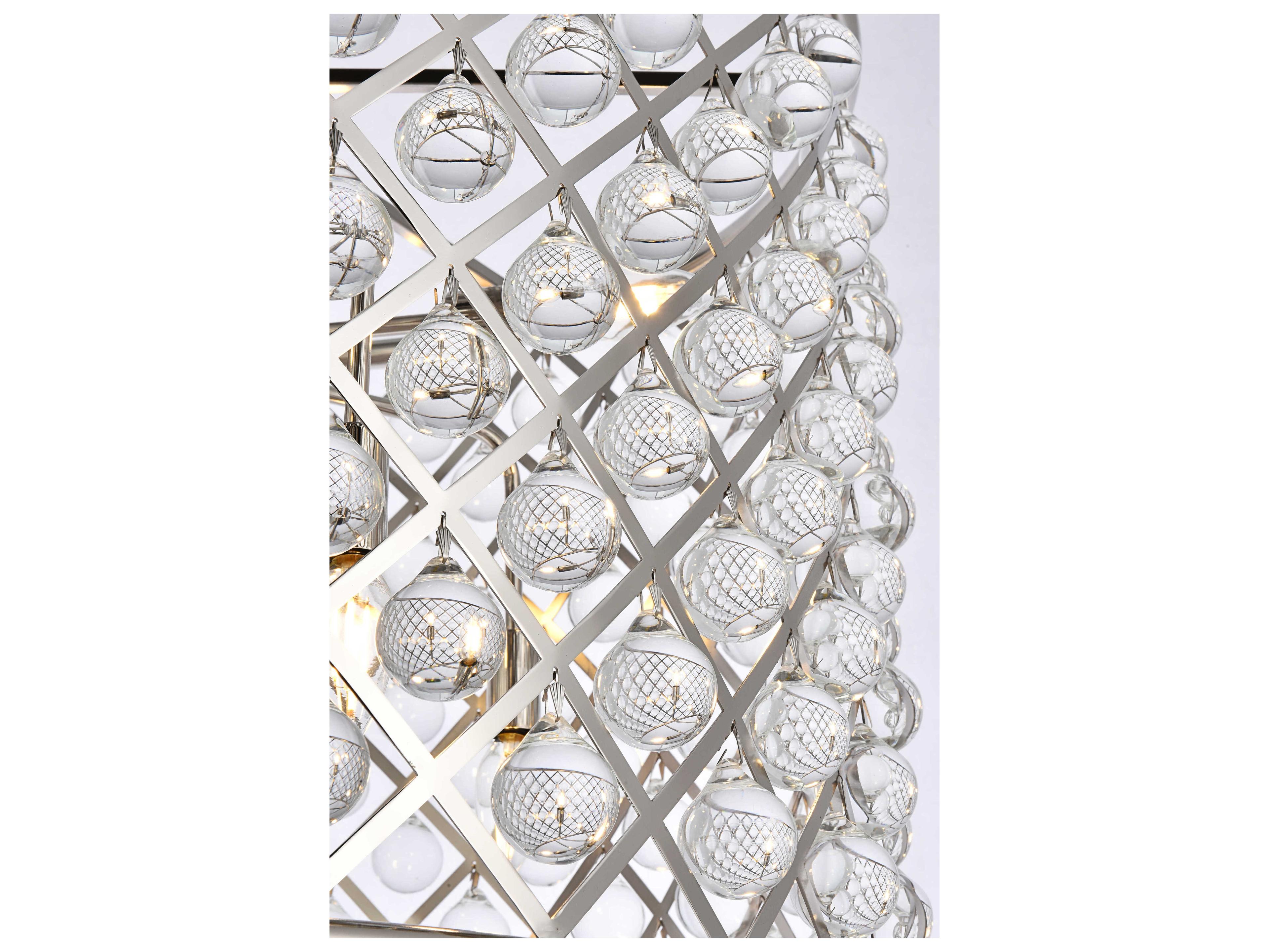 Elegant Lighting Madison 8-Light Polished Nickel Clear Crystal Drum Pendant