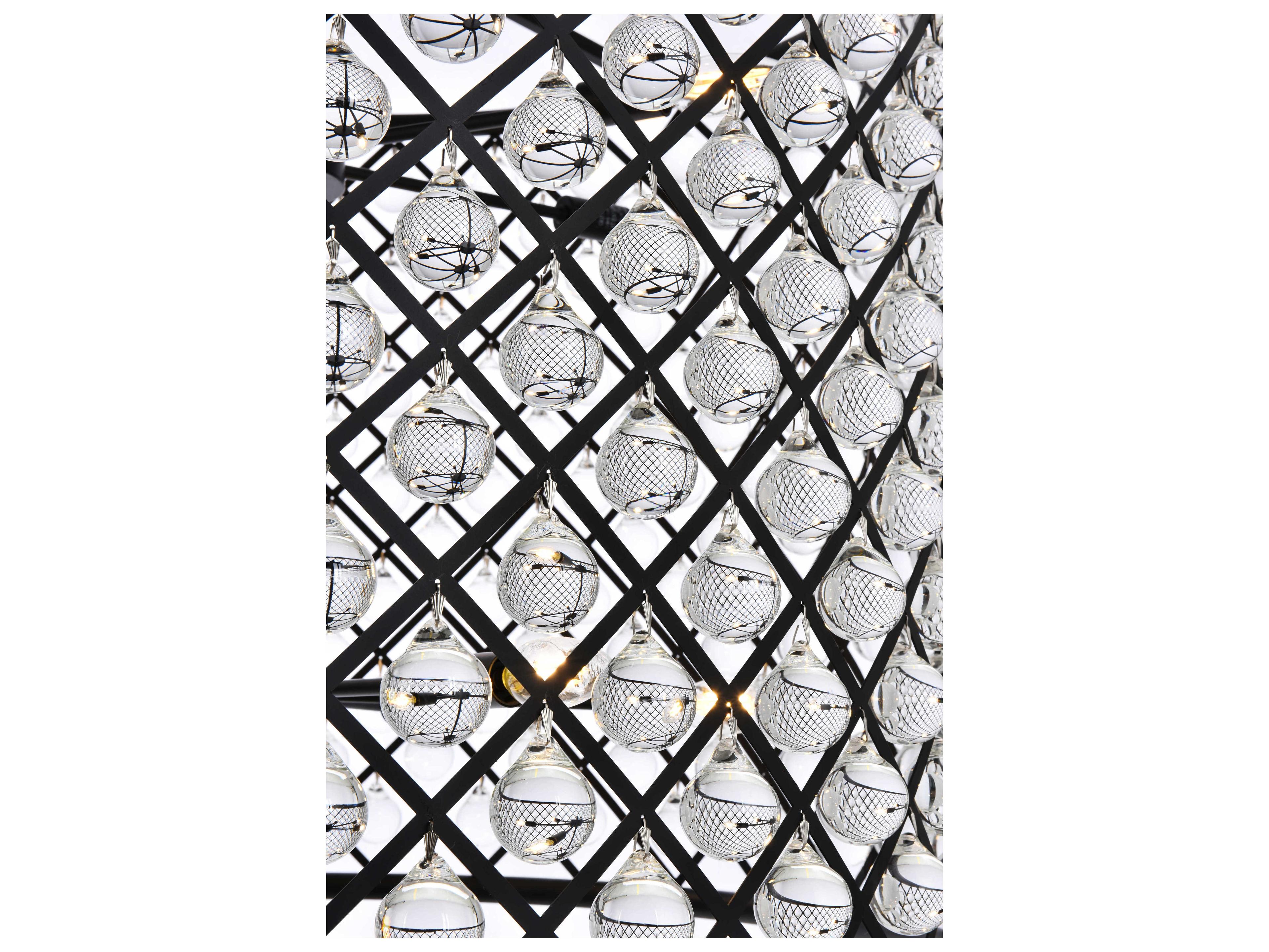 Elegant Lighting Madison 12-Light Mocha Brown Clear Crystal Drum Pendant