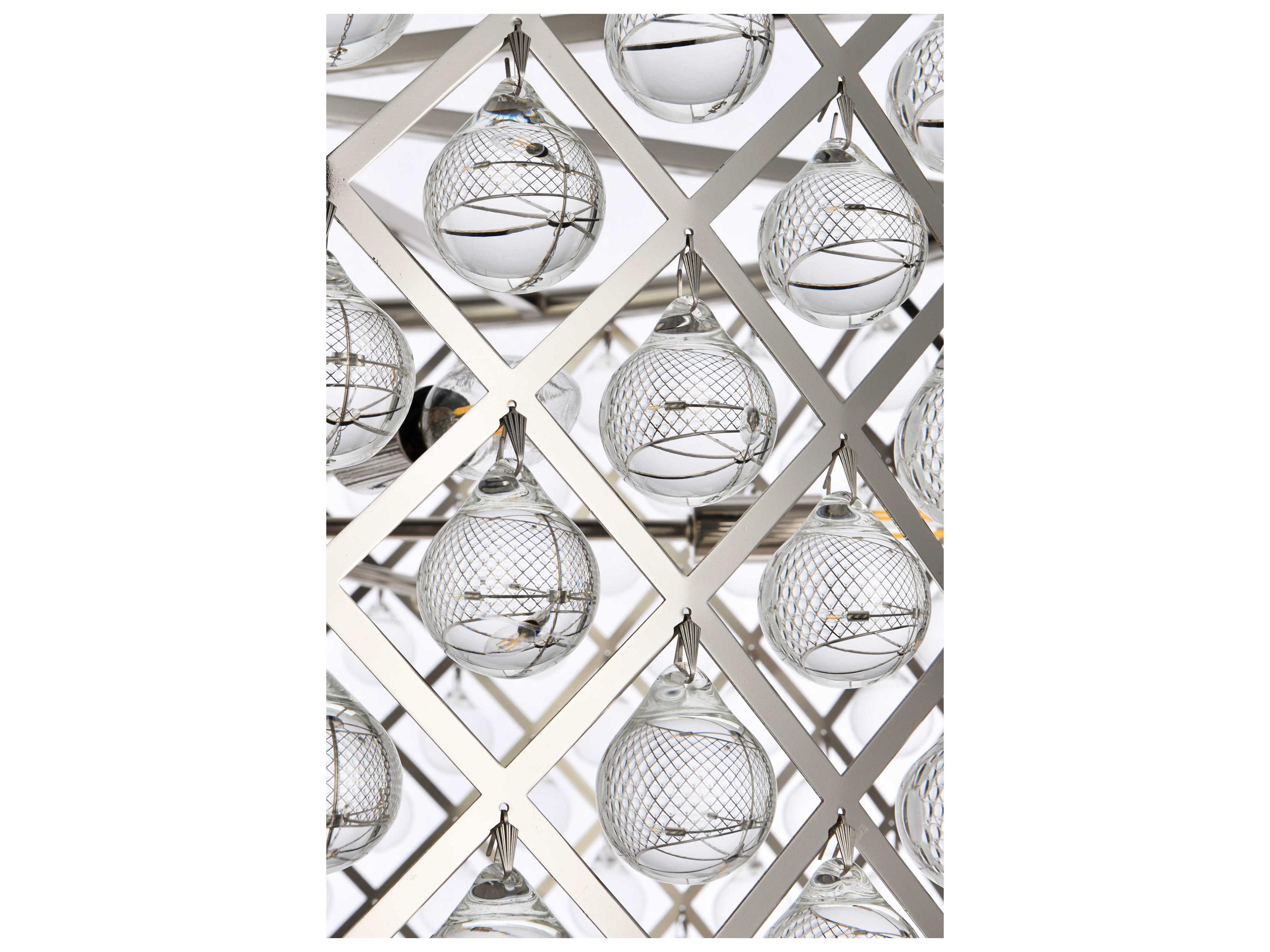 Elegant Lighting Madison 12-Light Polished Nickel Crystal Drum Pendant