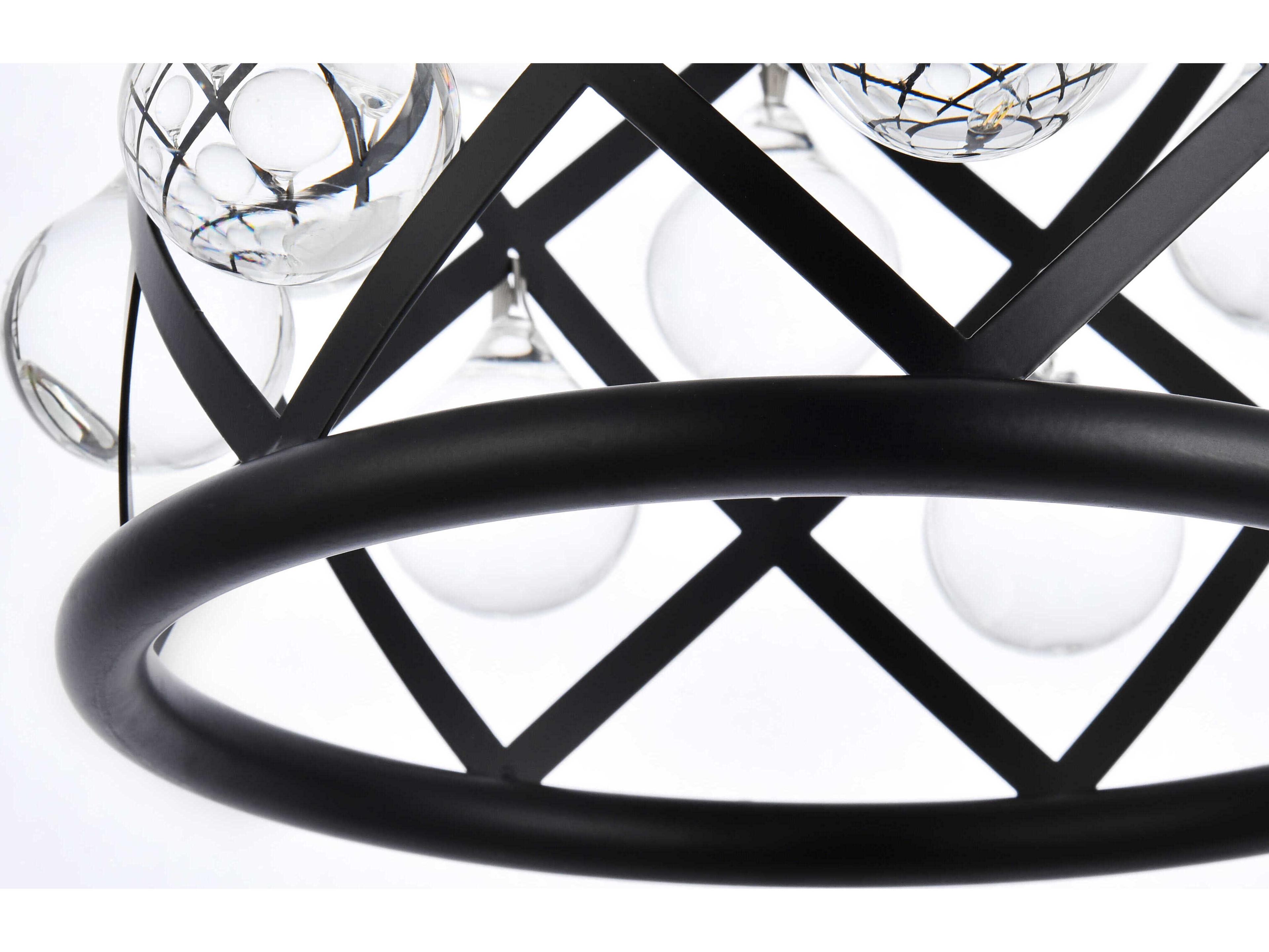 Elegant Lighting Madison 1-Light Mocha Brown Clear Crystal Cylinder Pendant