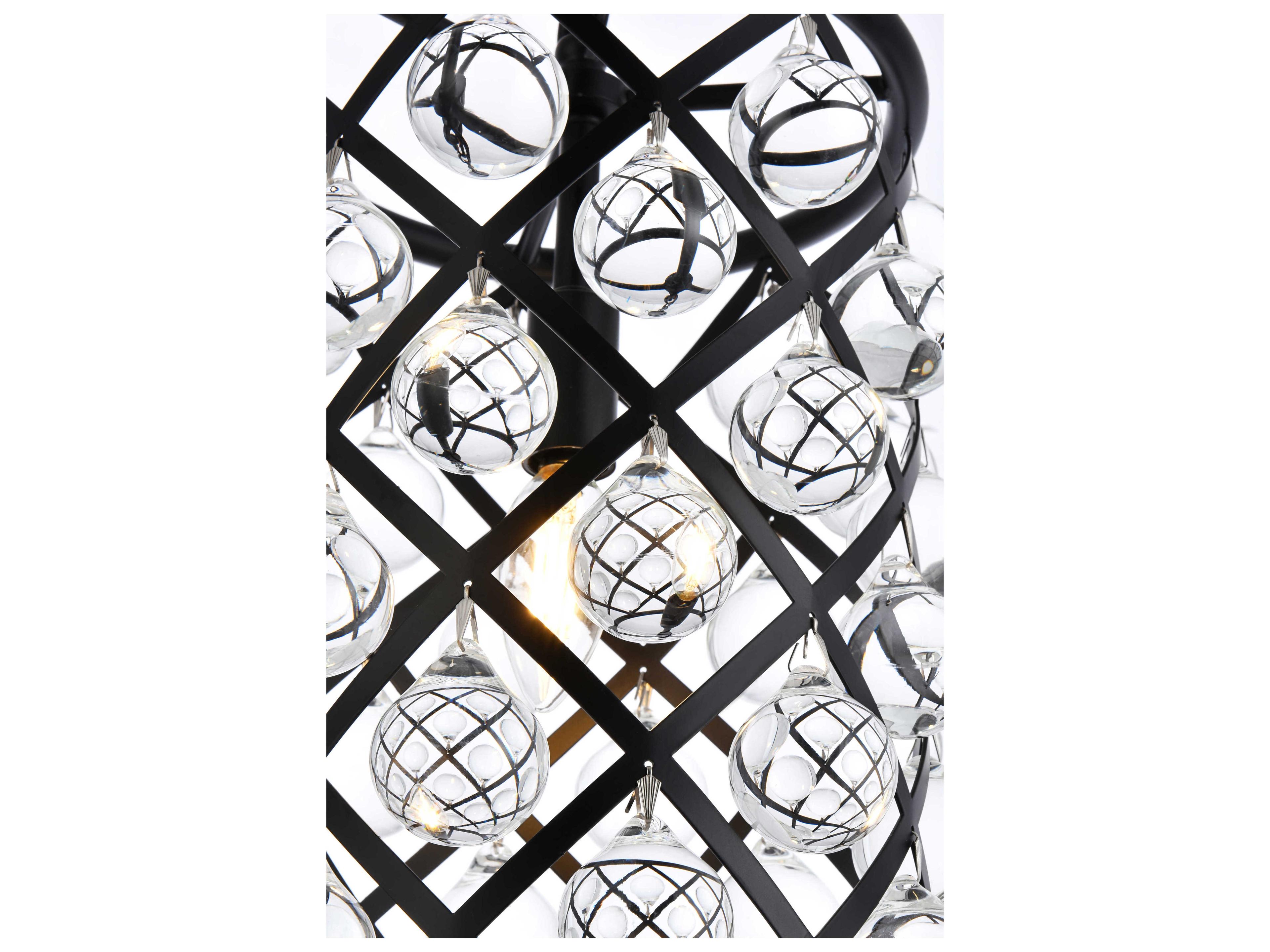 Elegant Lighting Madison 1-Light Mocha Brown Clear Crystal Cylinder Pendant