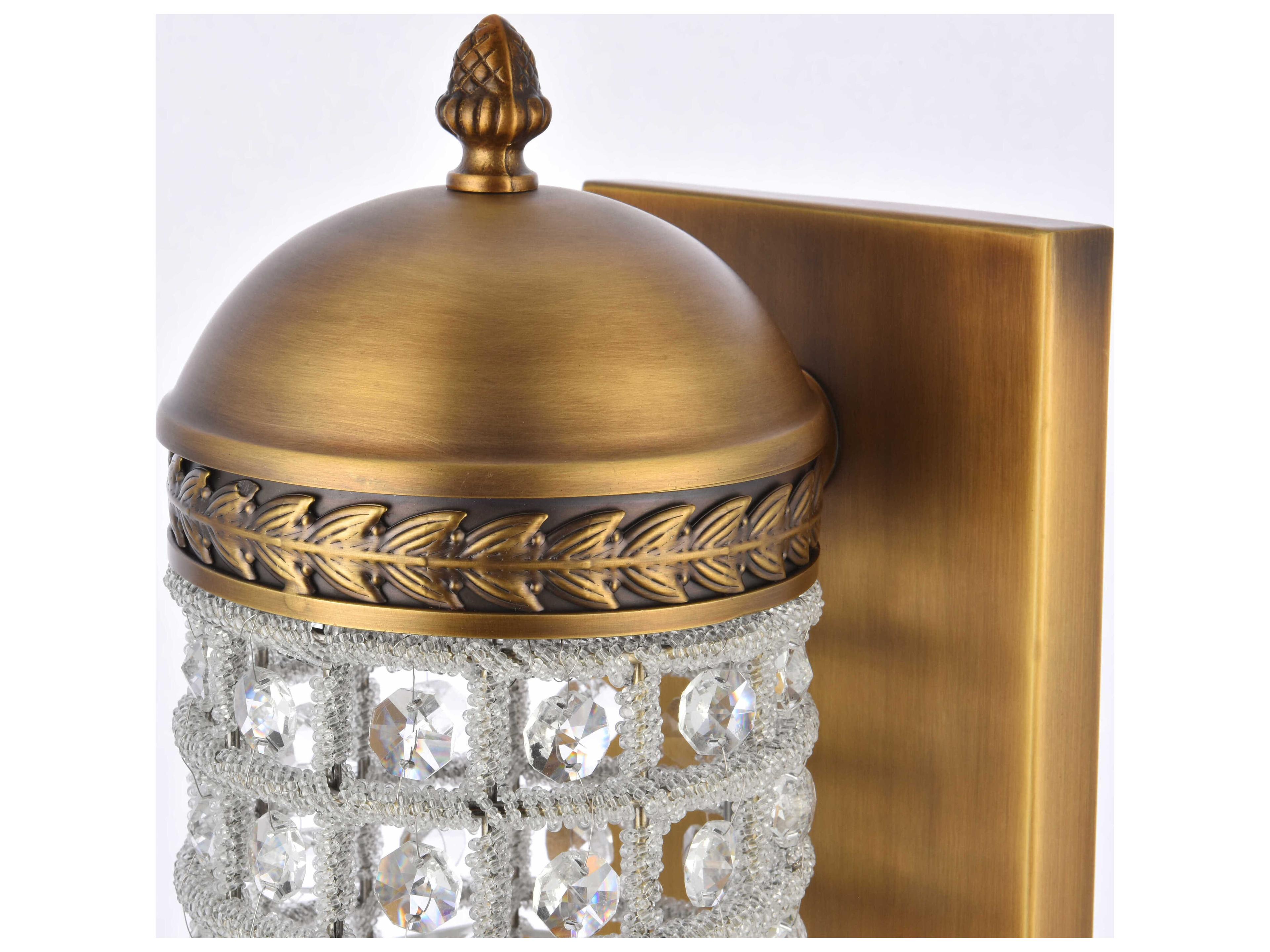 Elegant Lighting Olivia 1-Light French Gold Clear Crystal Wall Sconce