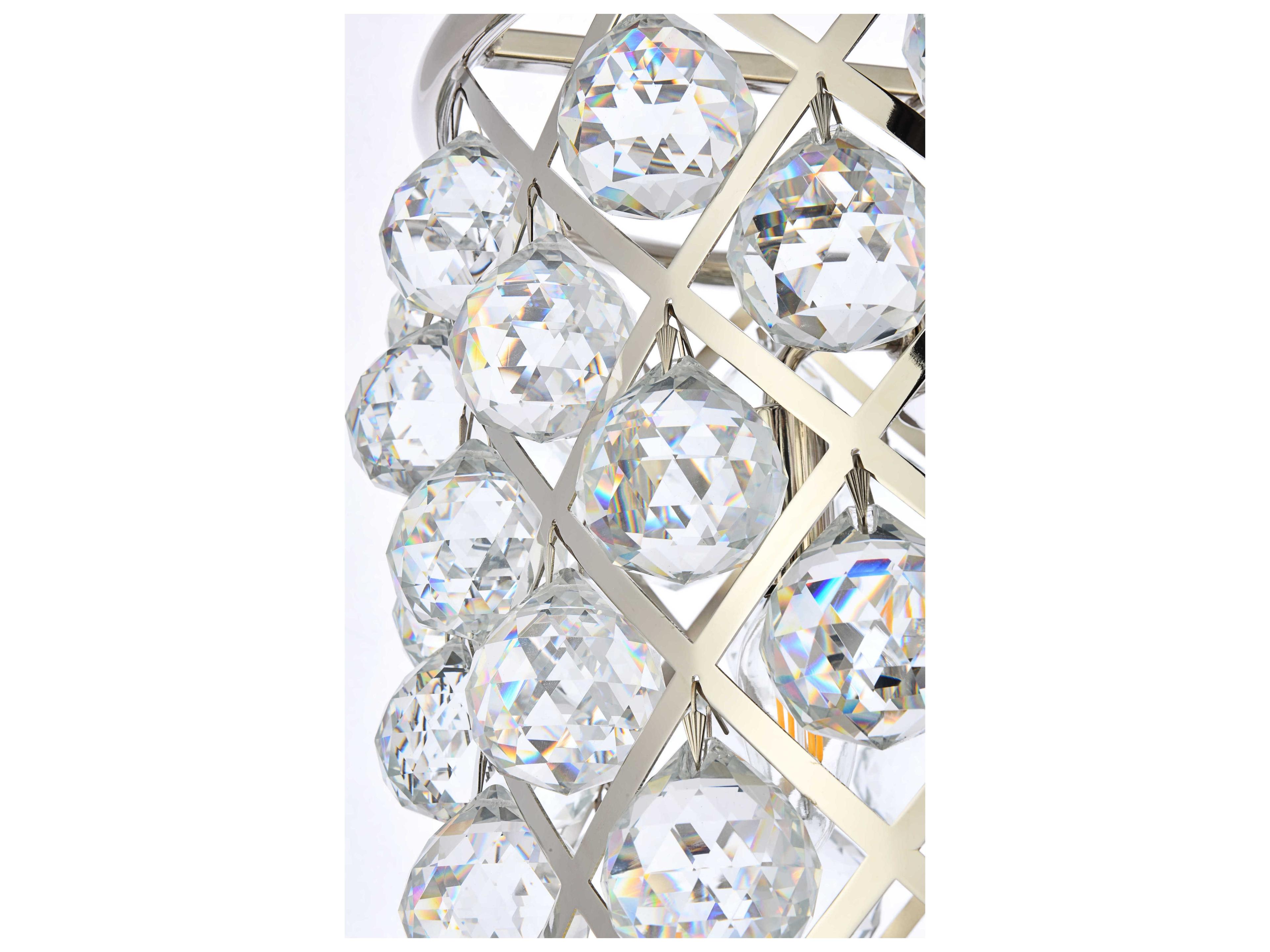 Elegant Lighting Madison 4-Light Polished Nickel Crystal Drum Pendant