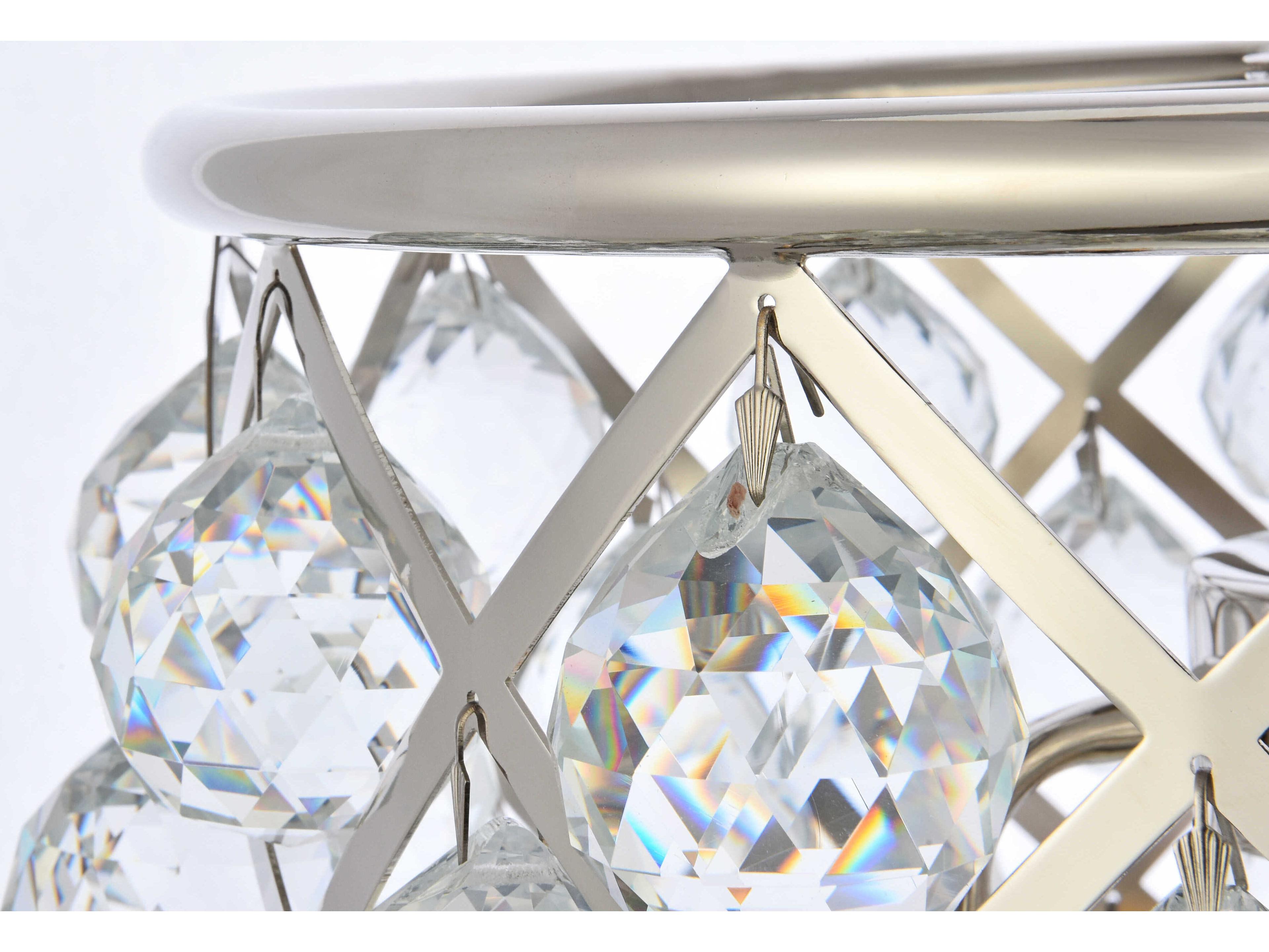 Elegant Lighting Madison 4-Light Polished Nickel Crystal Drum Pendant