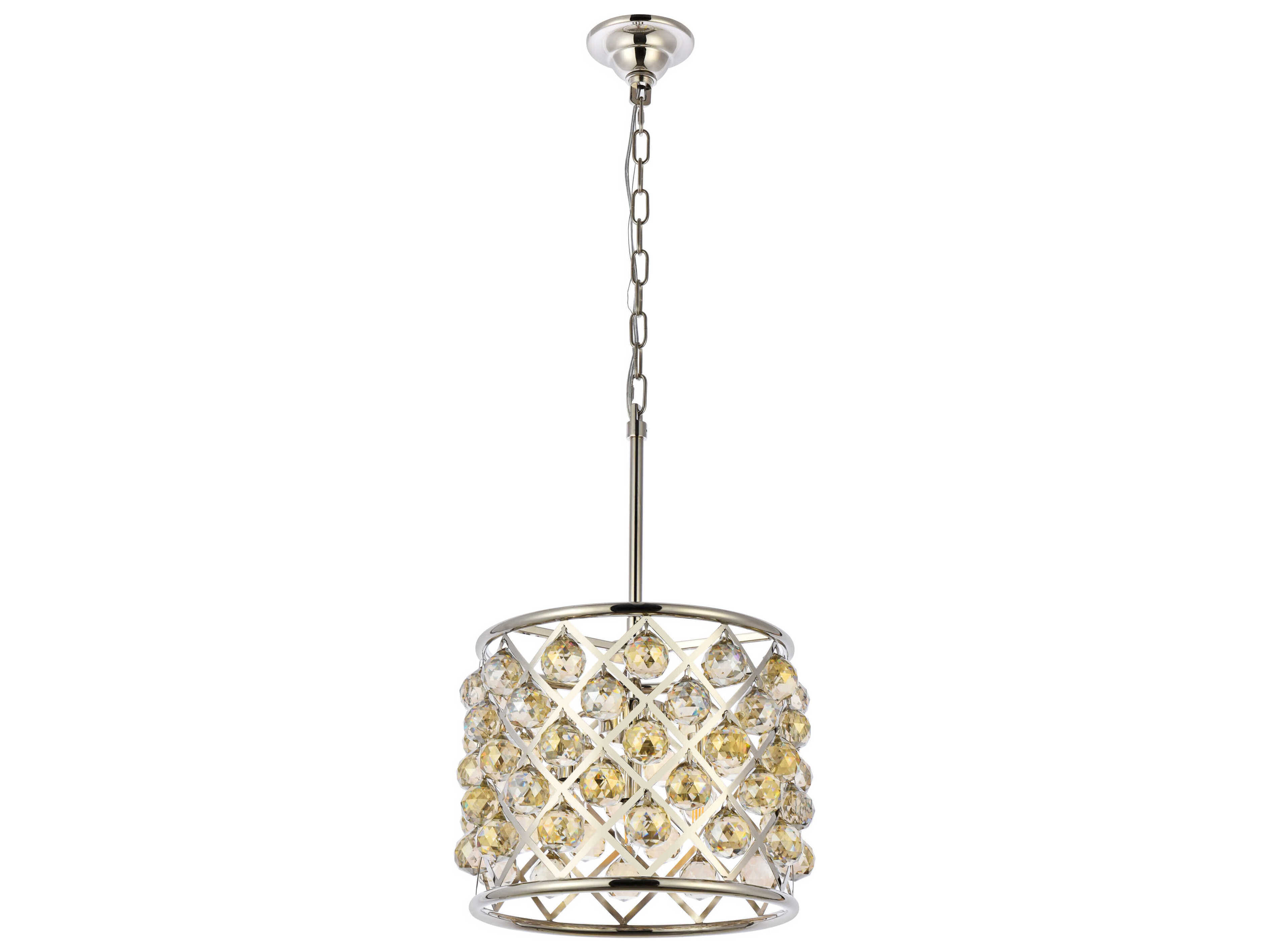 Elegant Lighting Madison 4-Light Polished Nickel Clear Crystal Drum Pendant