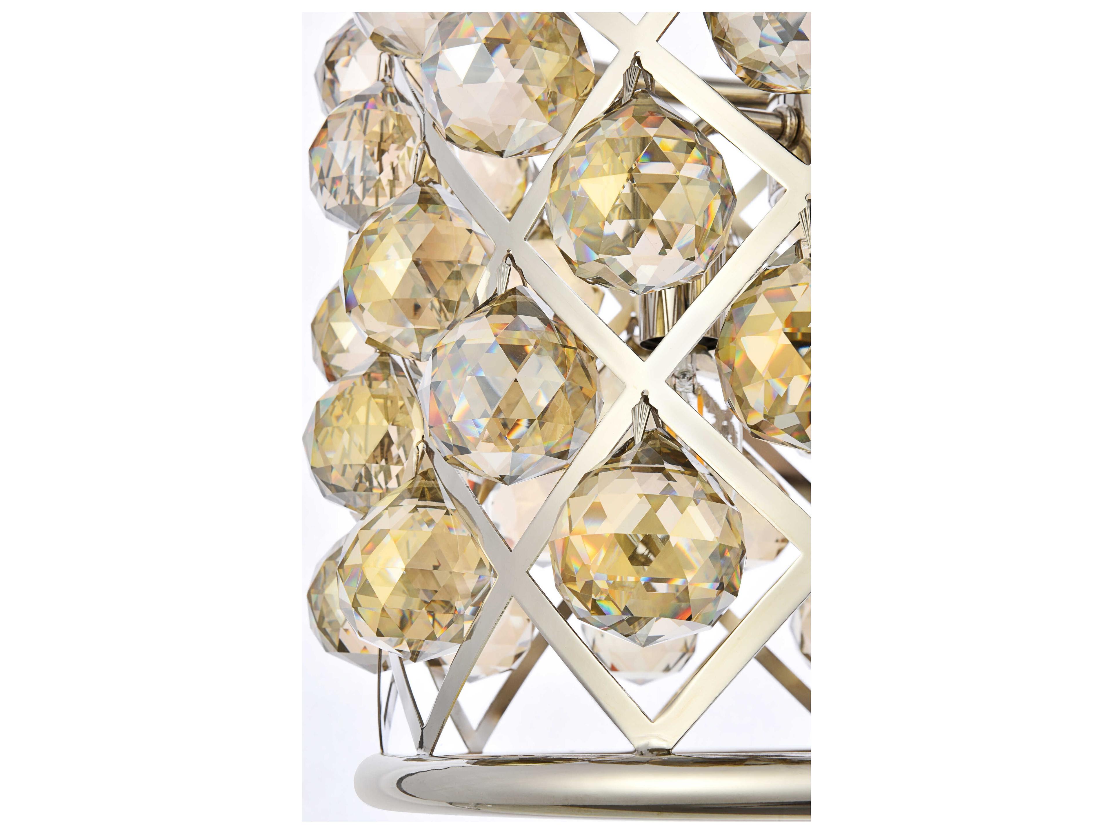 Elegant Lighting Madison 4-Light Polished Nickel Clear Crystal Drum Pendant