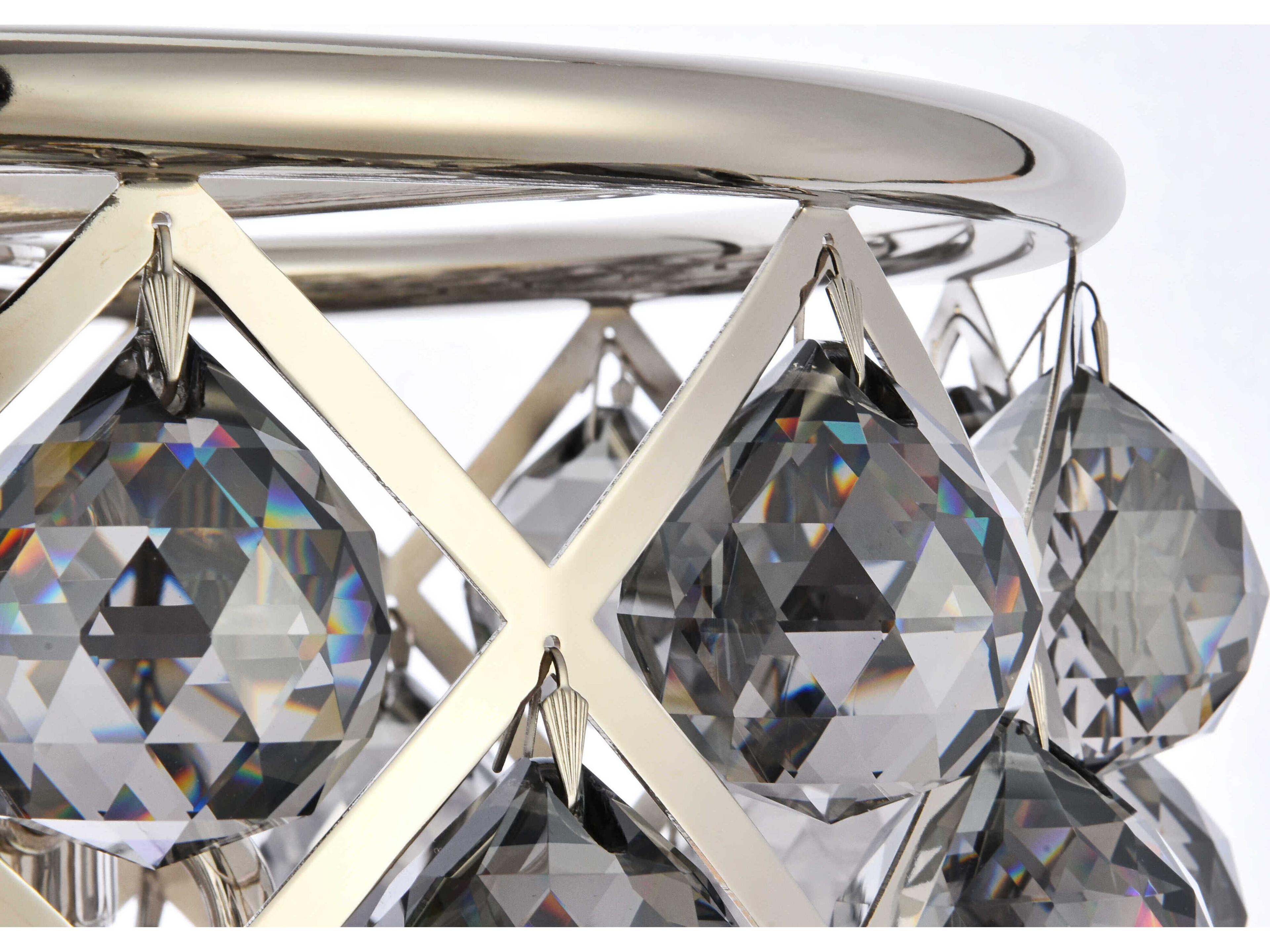 Elegant Lighting Madison 4-Light Polished Nickel Clear Crystal Drum Pendant