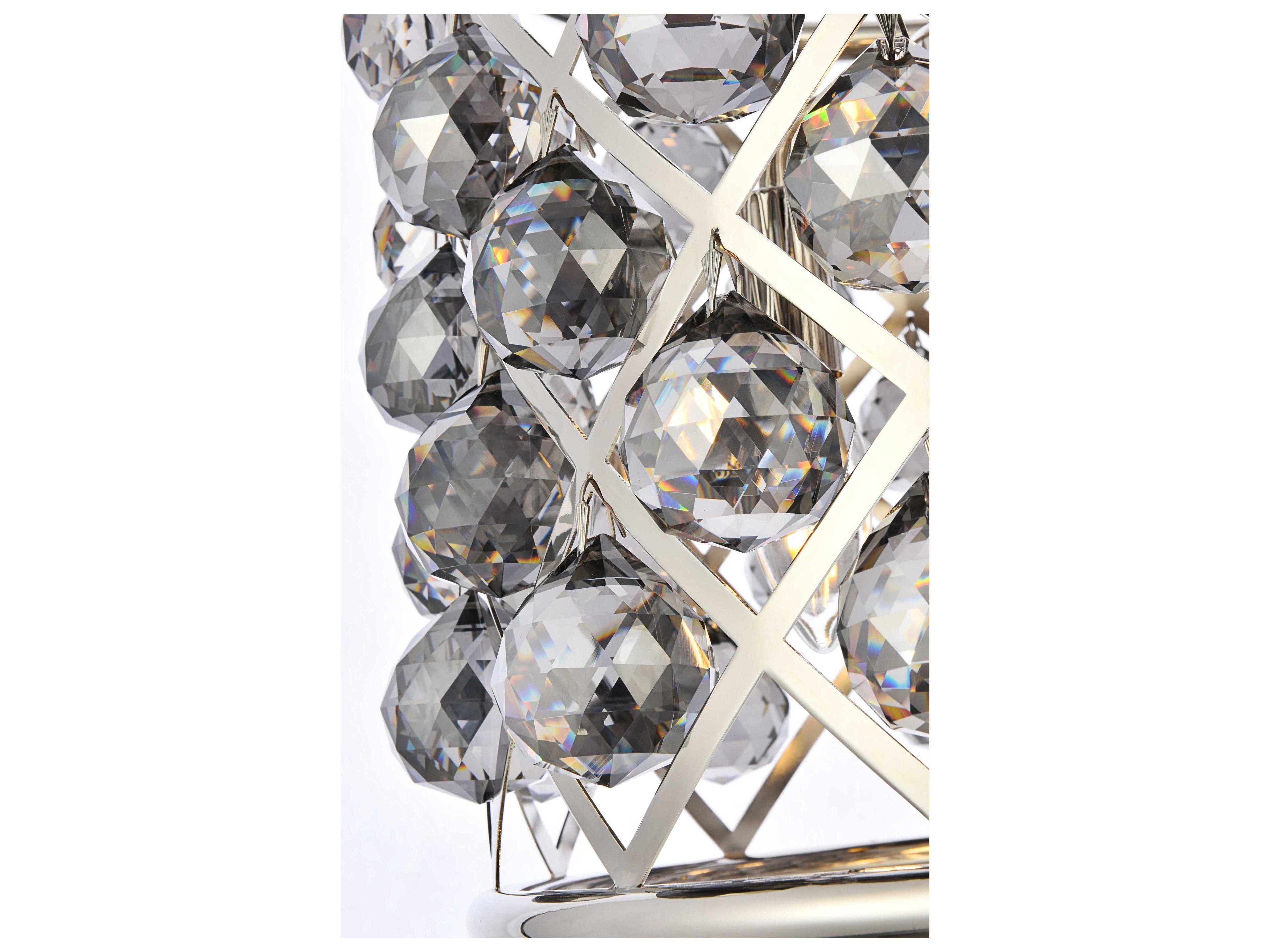 Elegant Lighting Madison 4-Light Polished Nickel Clear Crystal Drum Pendant