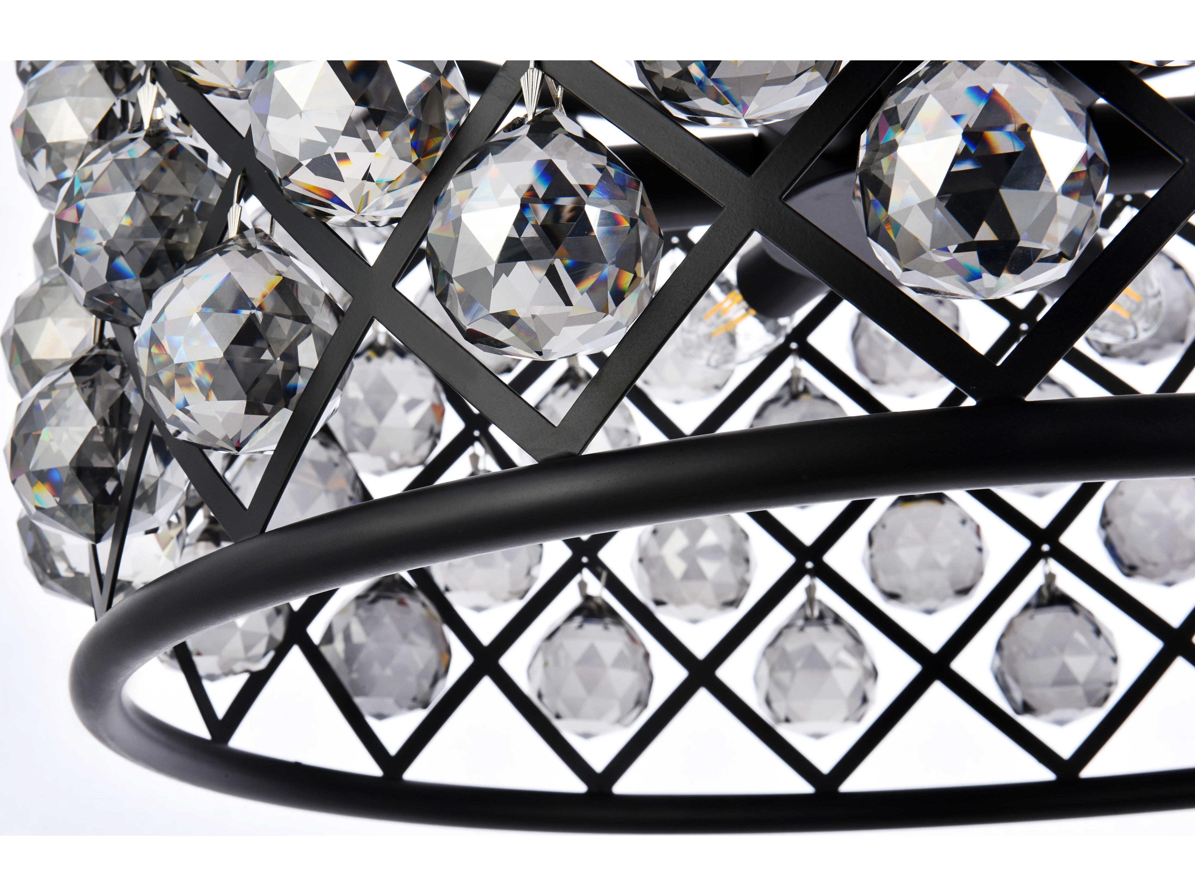 Elegant Lighting Madison 6-Light Mocha Brown Silver Crystal Drum Pendant