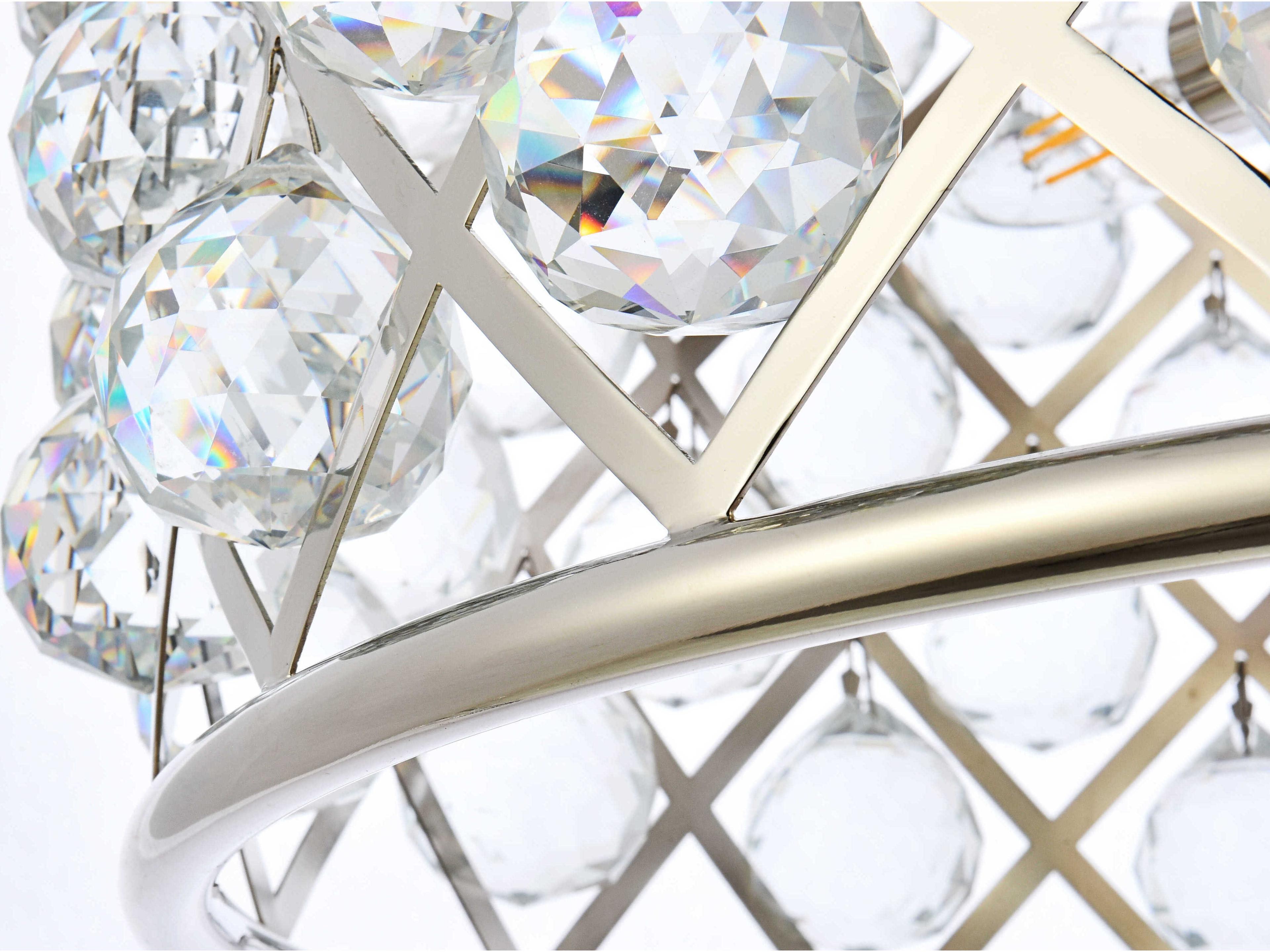 Elegant Lighting Madison 6-Light Polished Nickel Clear Crystal Drum Pendant