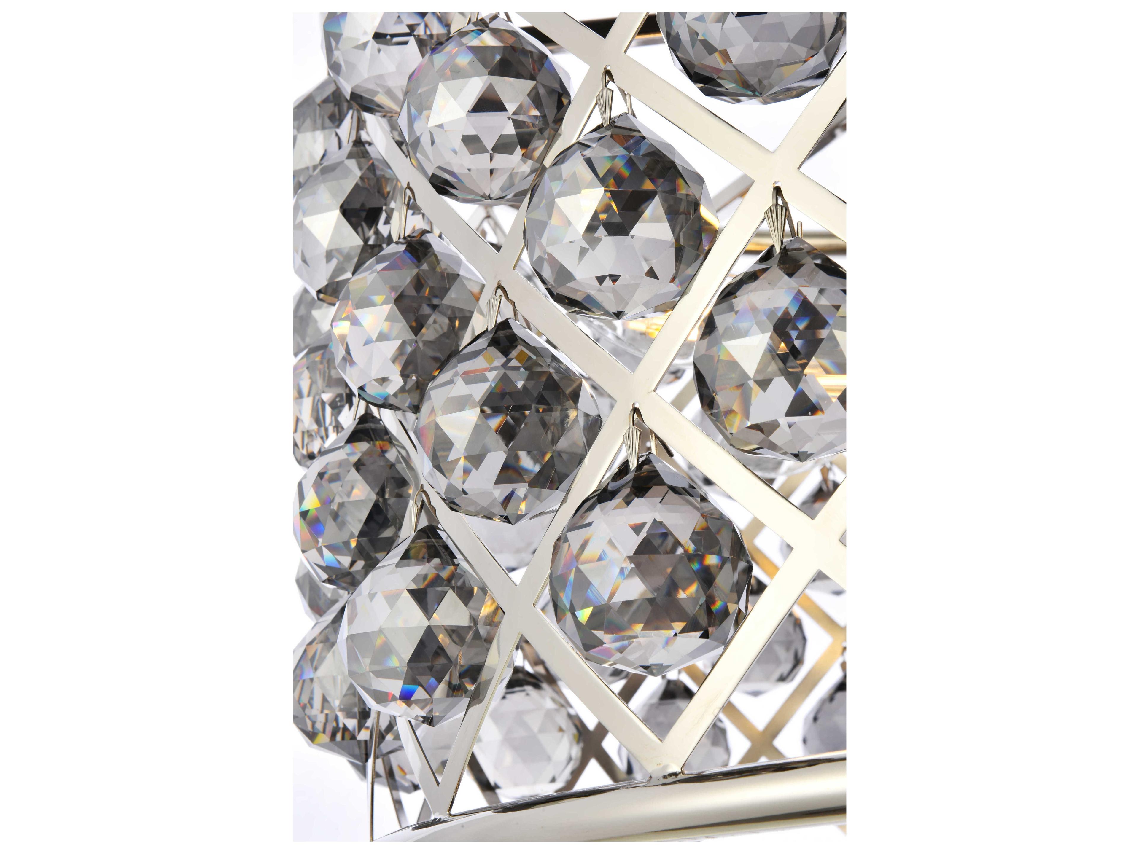 Elegant Lighting Madison 6-Light Polished Nickel Silver Crystal Drum Pendant