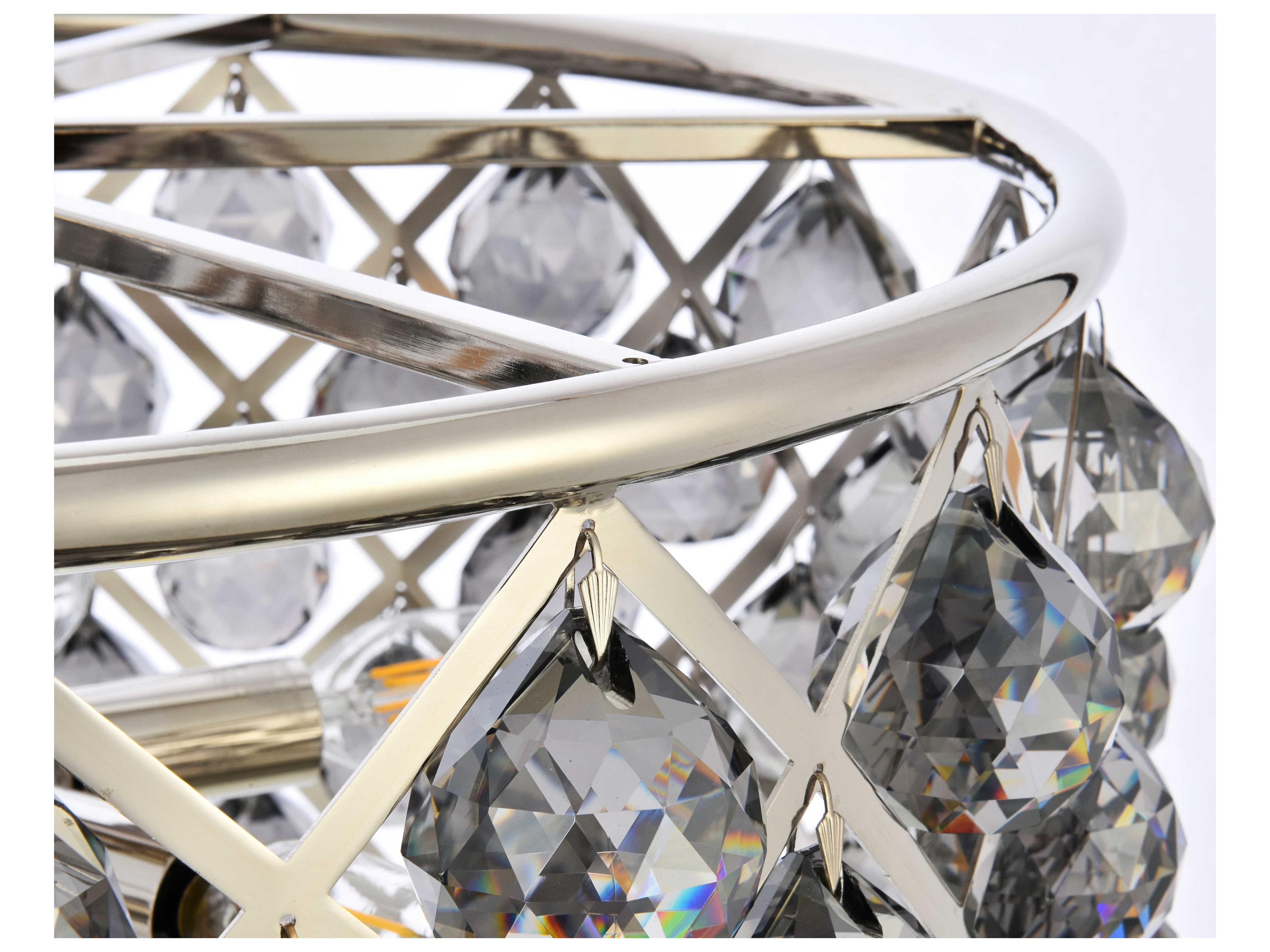 Elegant Lighting Madison 6-Light Polished Nickel Silver Crystal Drum Pendant