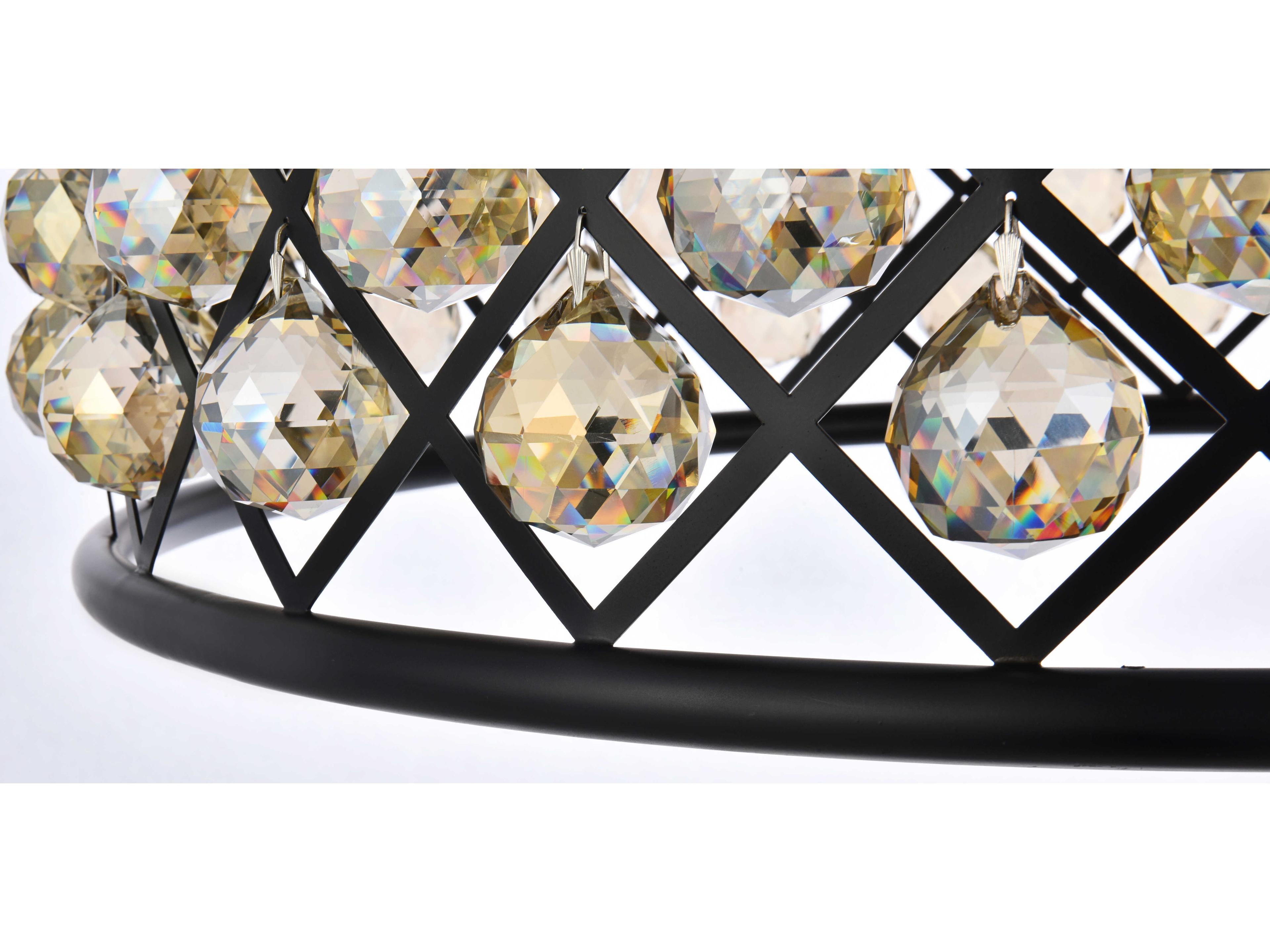 Elegant Lighting Madison 8-Light Mocha Brown Gold Crystal Drum Pendant