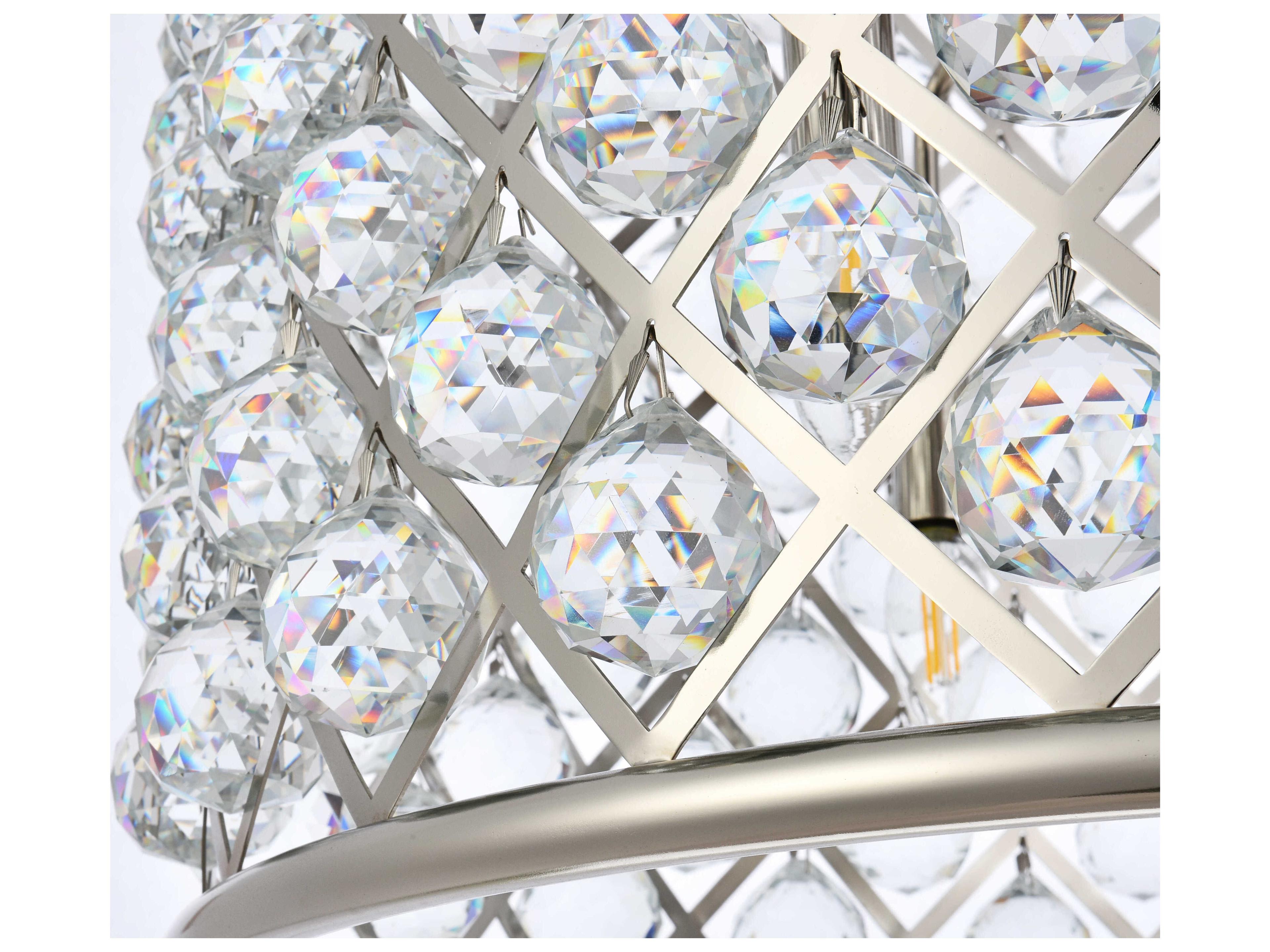 Elegant Lighting Madison 8-Light Polished Nickel Clear Crystal Drum Pendant