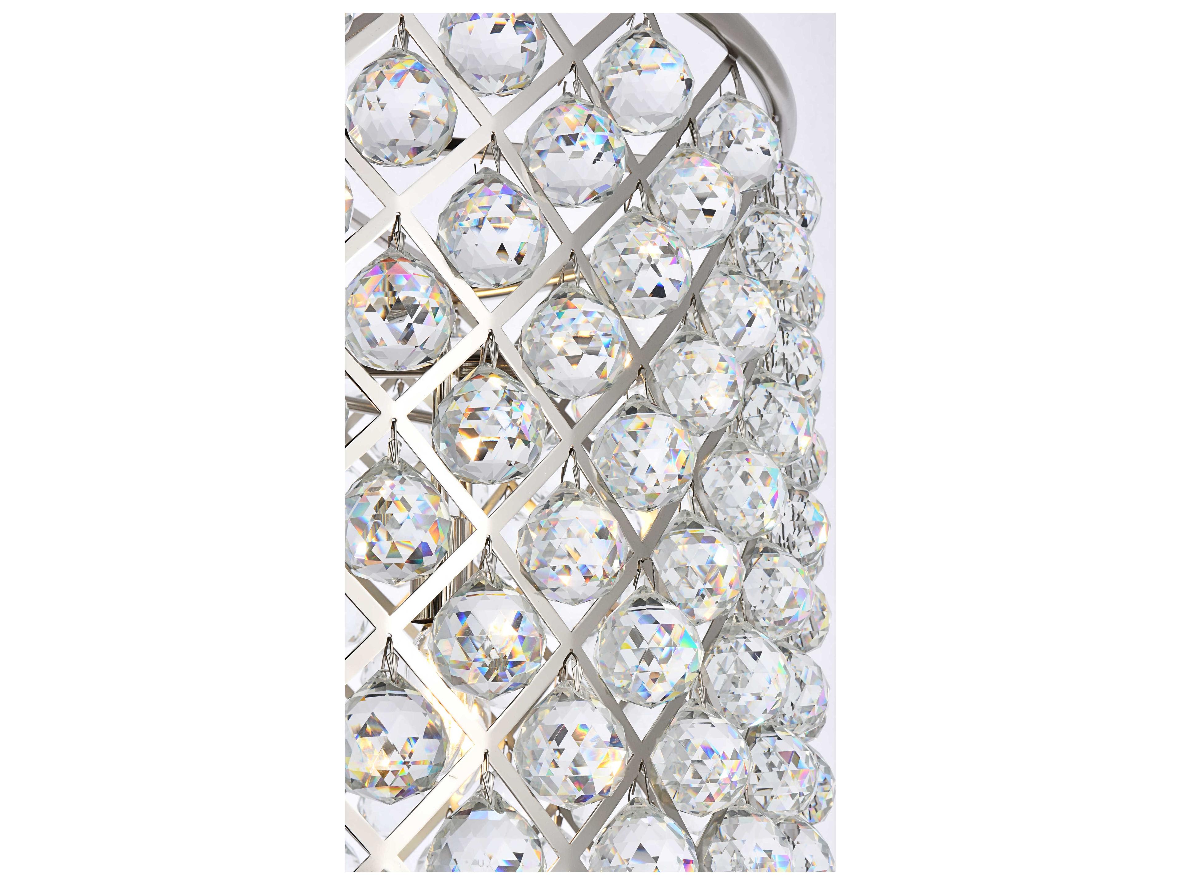 Elegant Lighting Madison 8-Light Polished Nickel Clear Crystal Drum Pendant