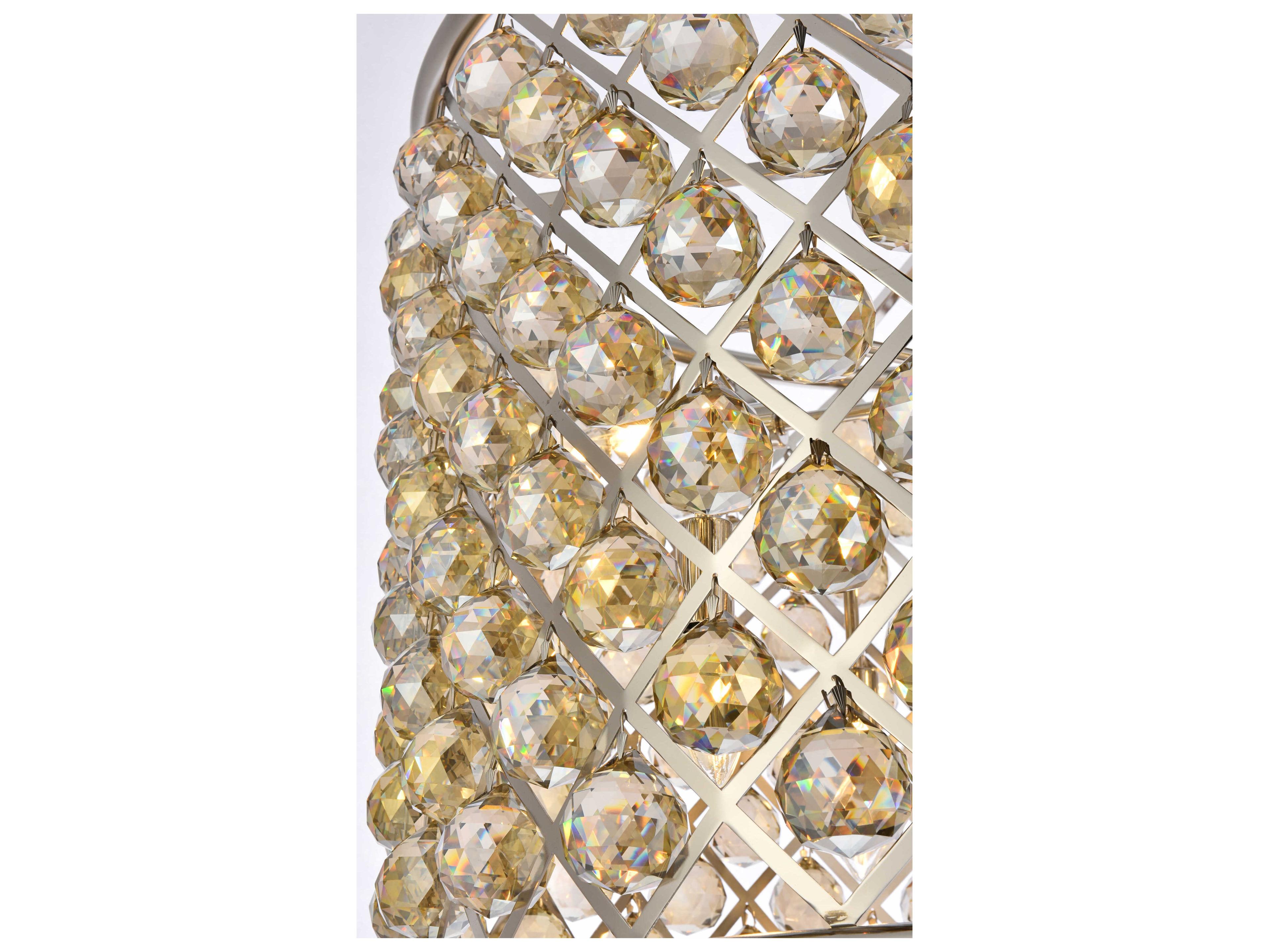 Elegant Lighting Madison 8-Light Polished Nickel Gold Crystal Drum Pendant