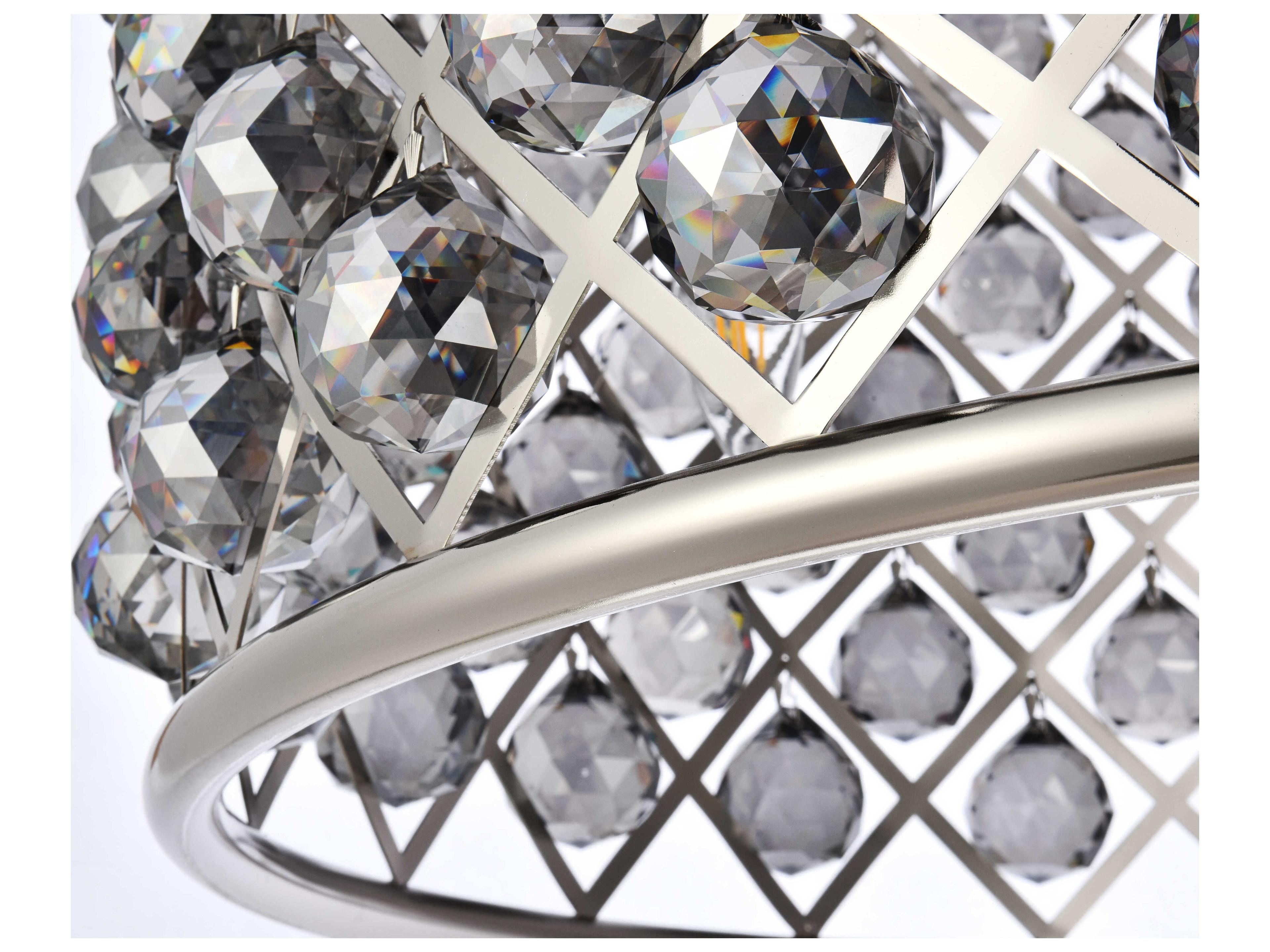 Elegant Lighting Madison 8-Light Polished Nickel Silver Crystal Drum Pendant