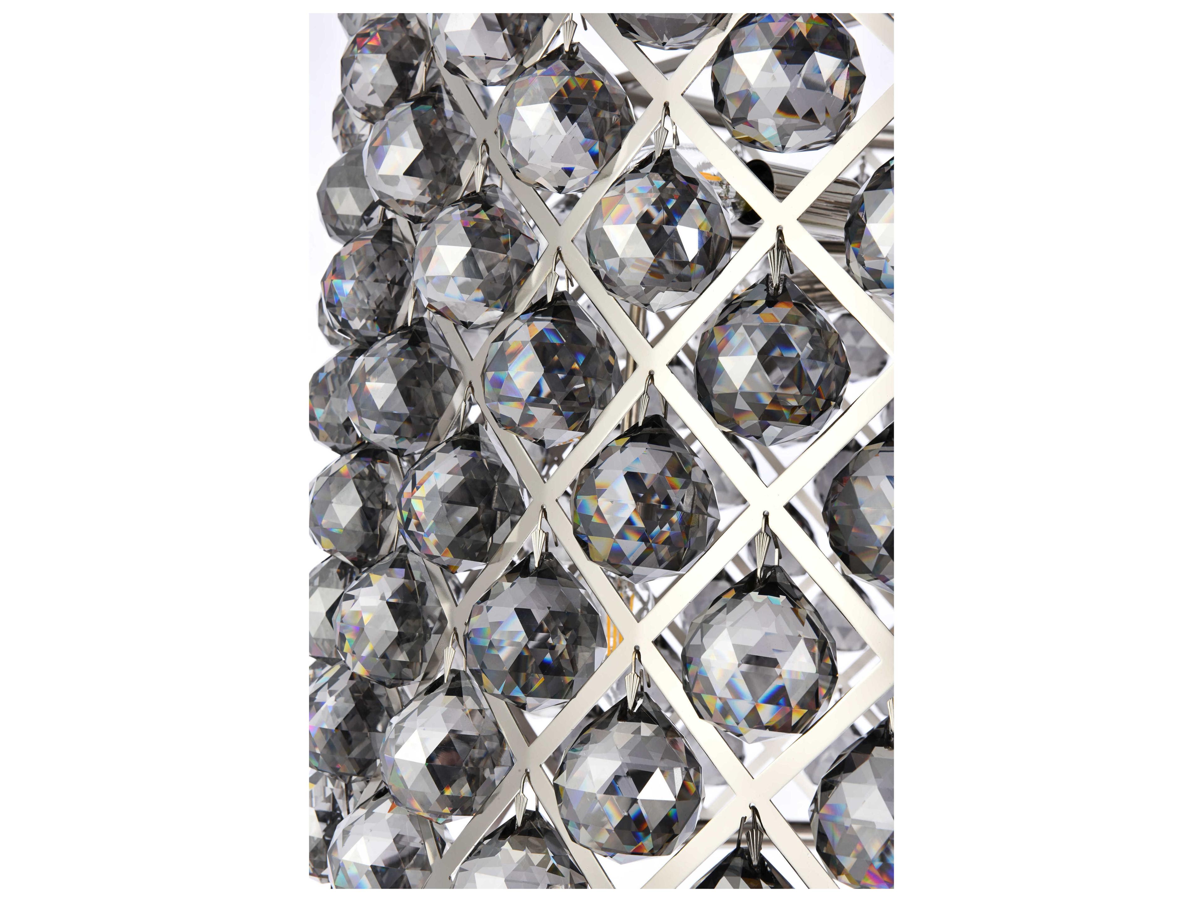 Elegant Lighting Madison 8-Light Polished Nickel Silver Crystal Drum Pendant