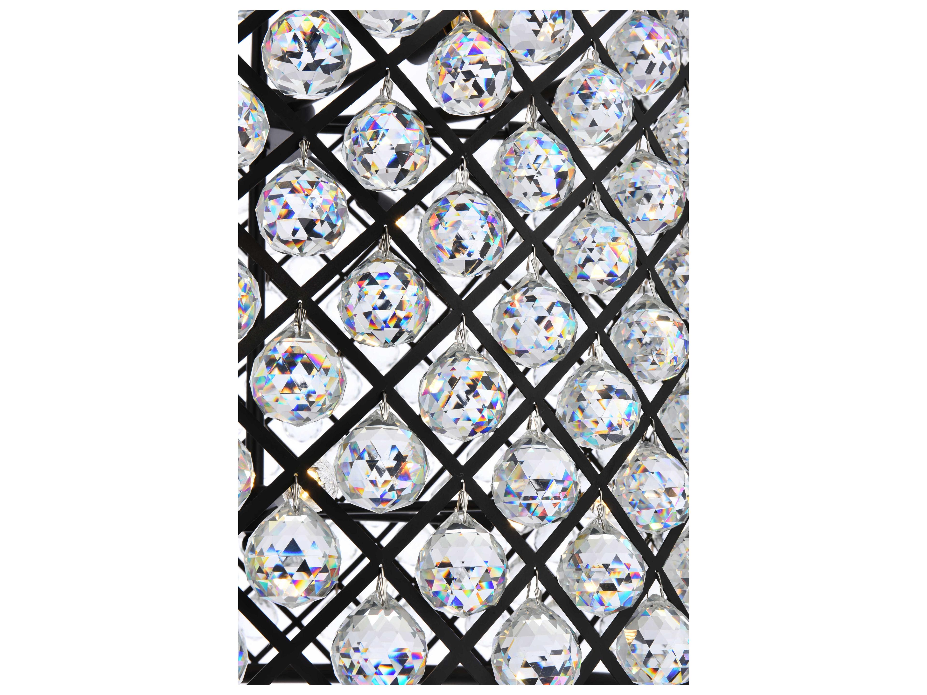 Elegant Lighting Madison 12-Light Mocha Brown Clear Crystal Drum Pendant