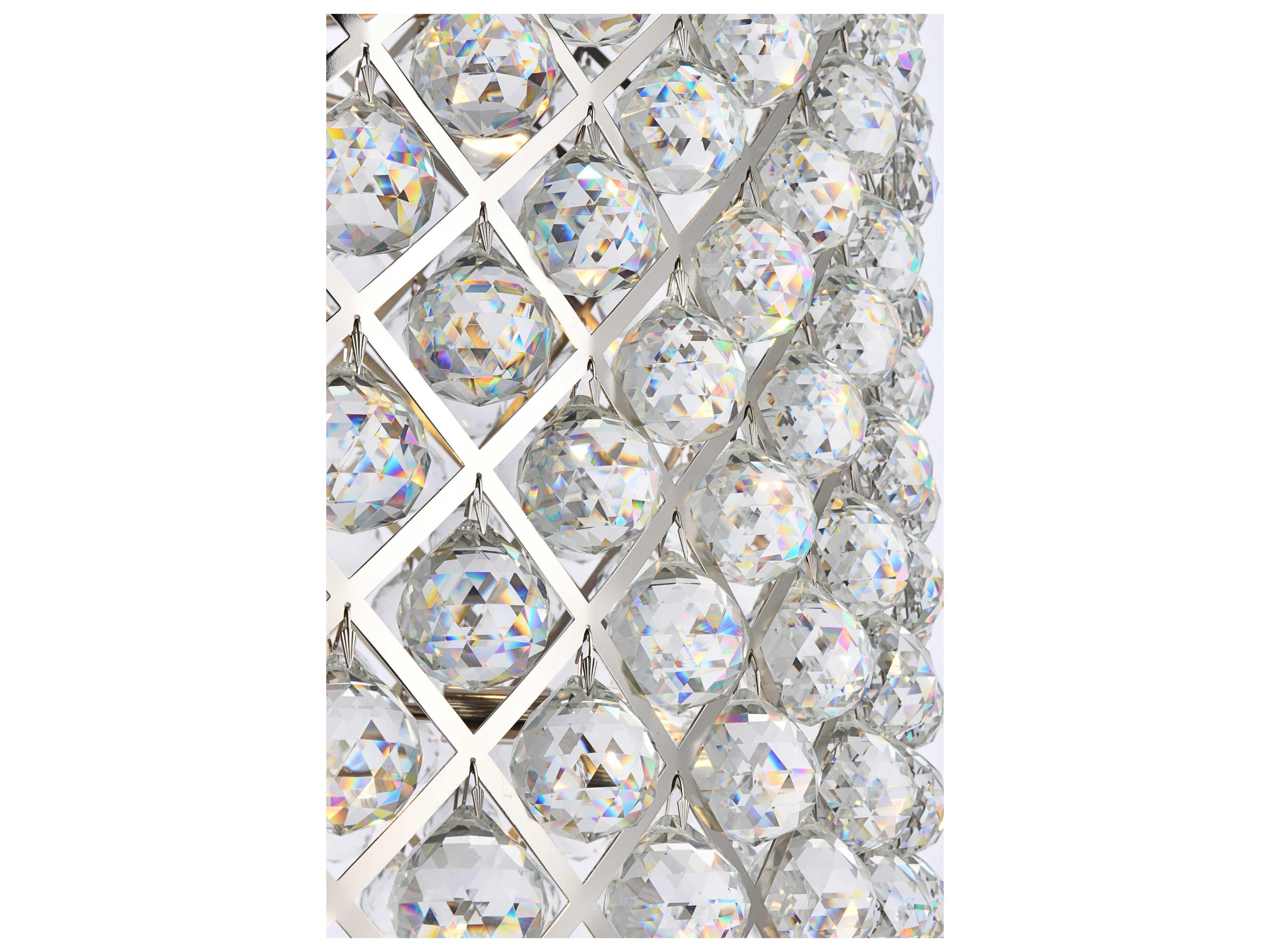 Elegant Lighting Madison 12-Light Polished Nickel Clear Crystal Drum Pendant