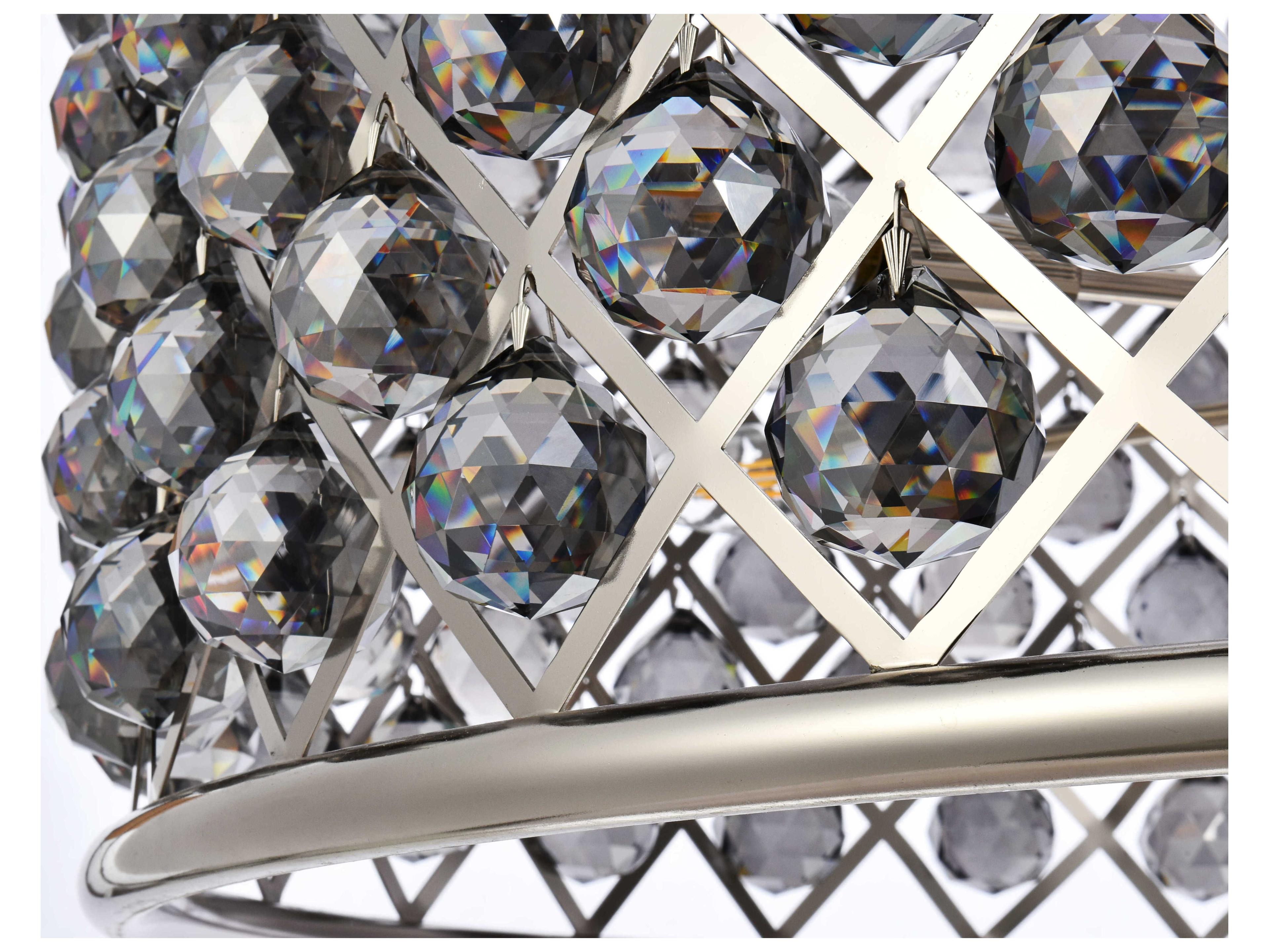 Elegant Lighting Madison 12-Light Polished Nickel Silver Crystal Drum Pendant