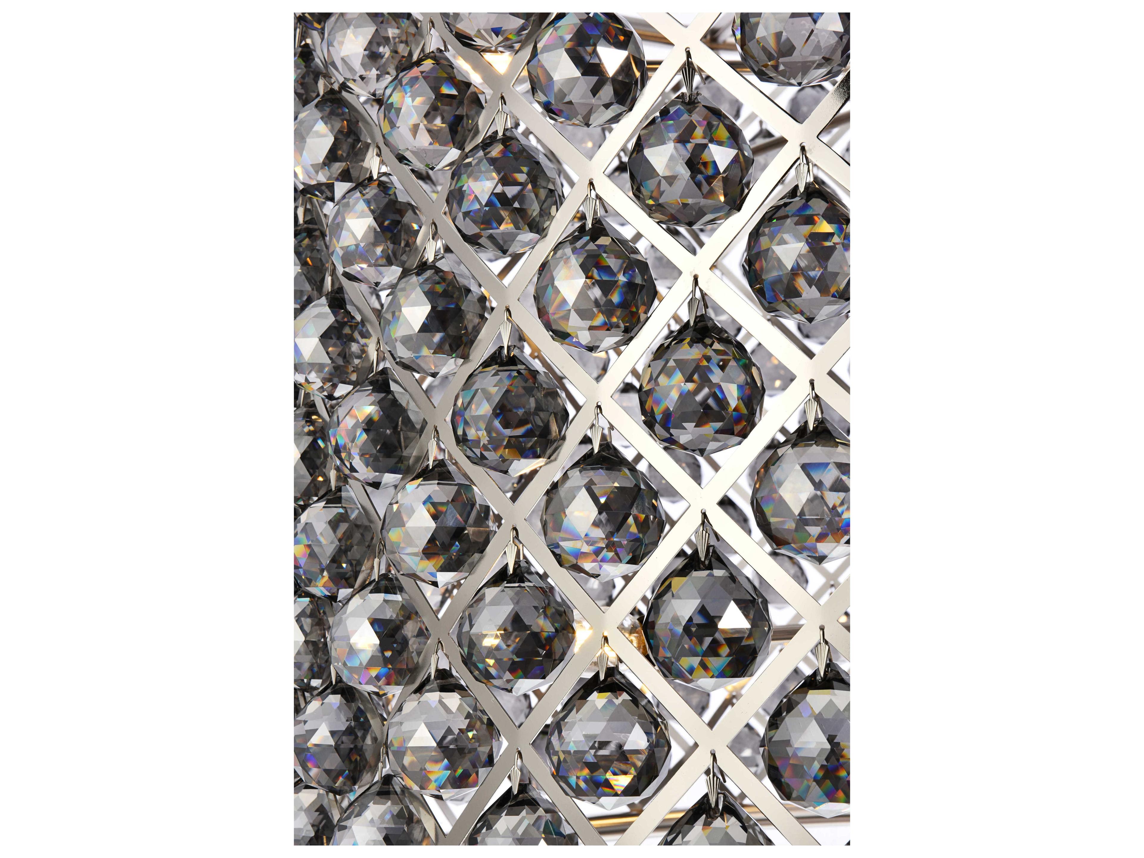 Elegant Lighting Madison 12-Light Polished Nickel Silver Crystal Drum Pendant