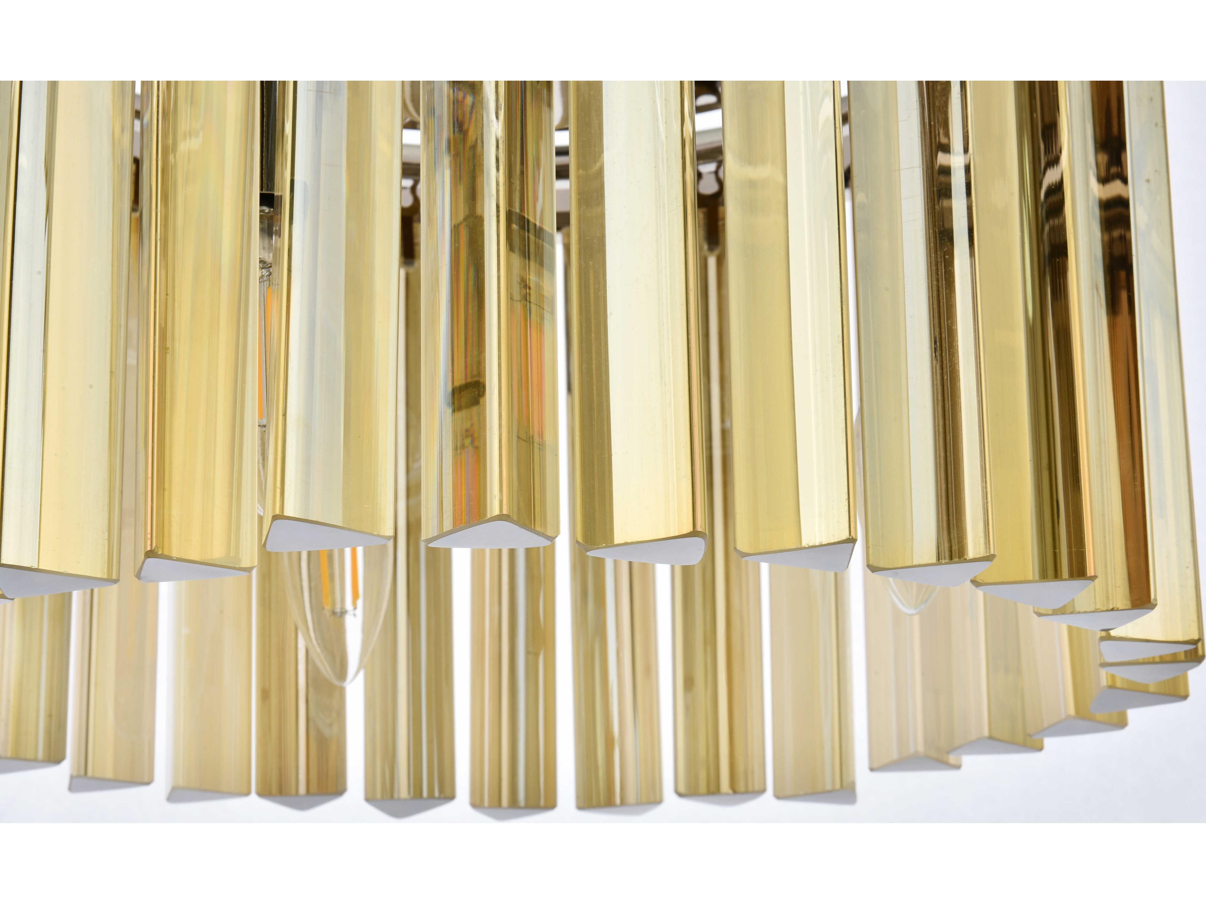 Elegant Lighting Sydney 3-Light Polished Nickel Gold Crystal Drum Pendant