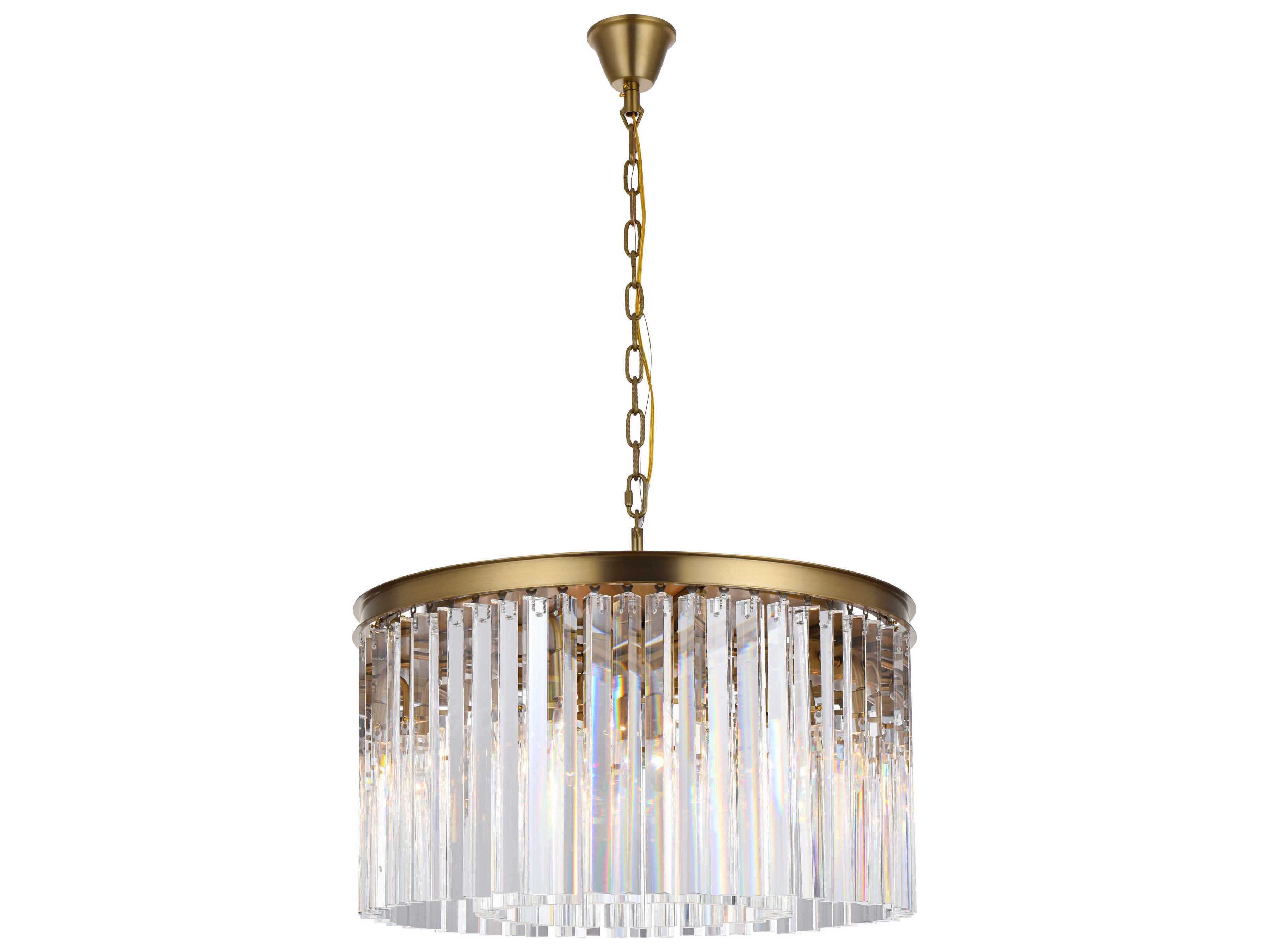 Elegant Lighting Sydney 8-Light Satin Gold Drum Island Pendant