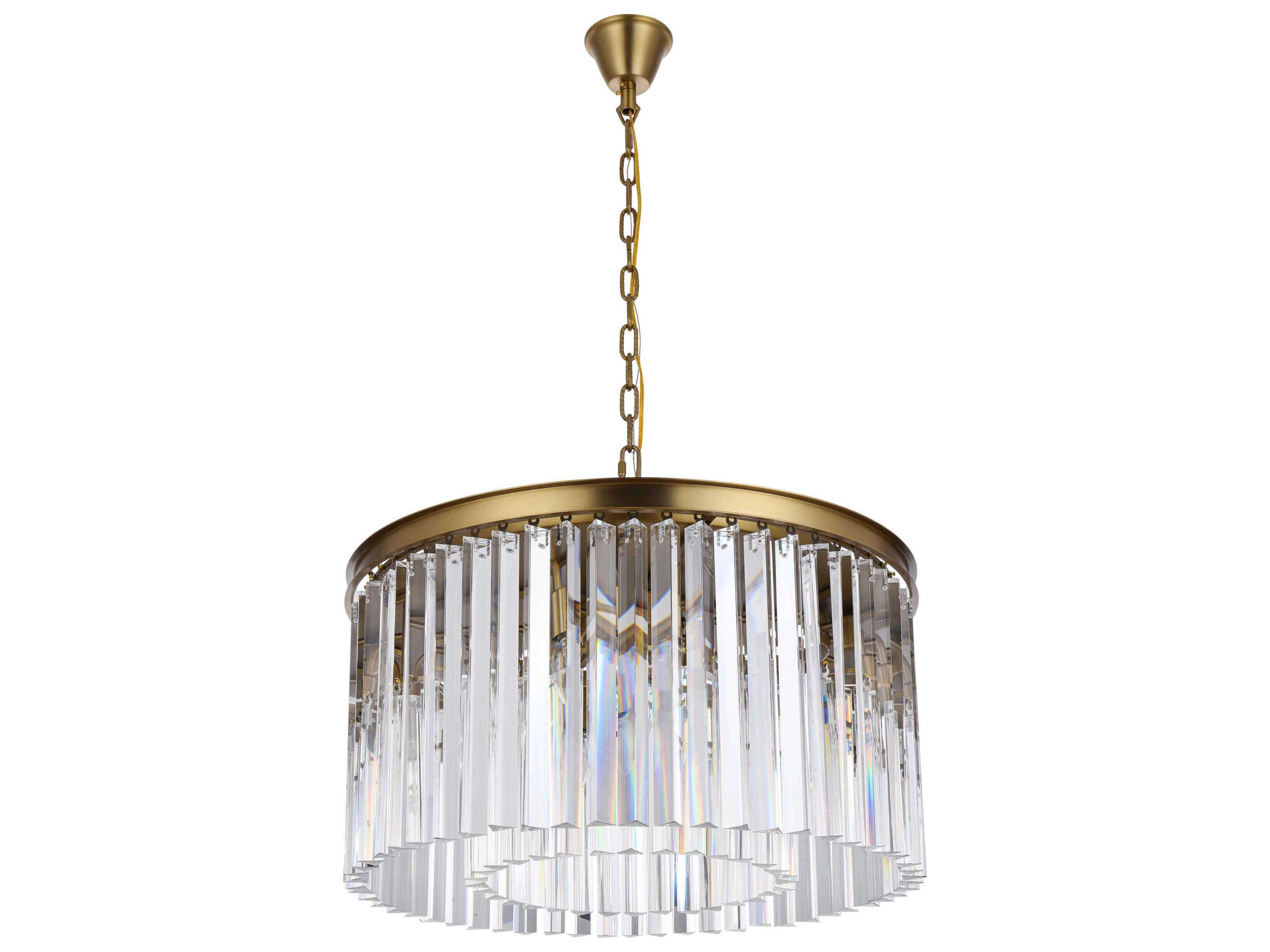 Elegant Lighting Sydney 8-Light Satin Gold Drum Island Pendant