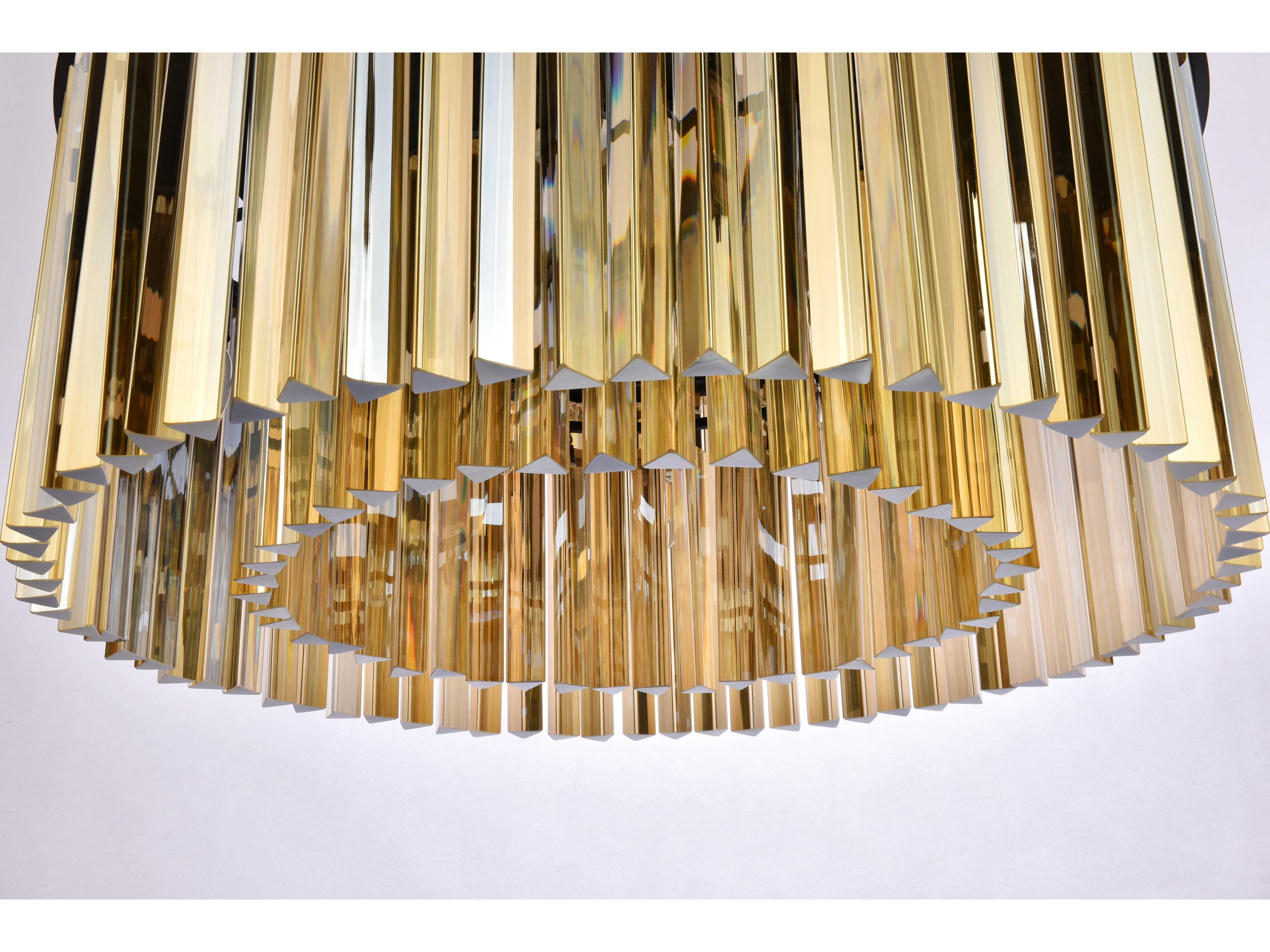 Elegant Lighting Sydney 8-Light Matte Black Gold Crystal Drum Pendant