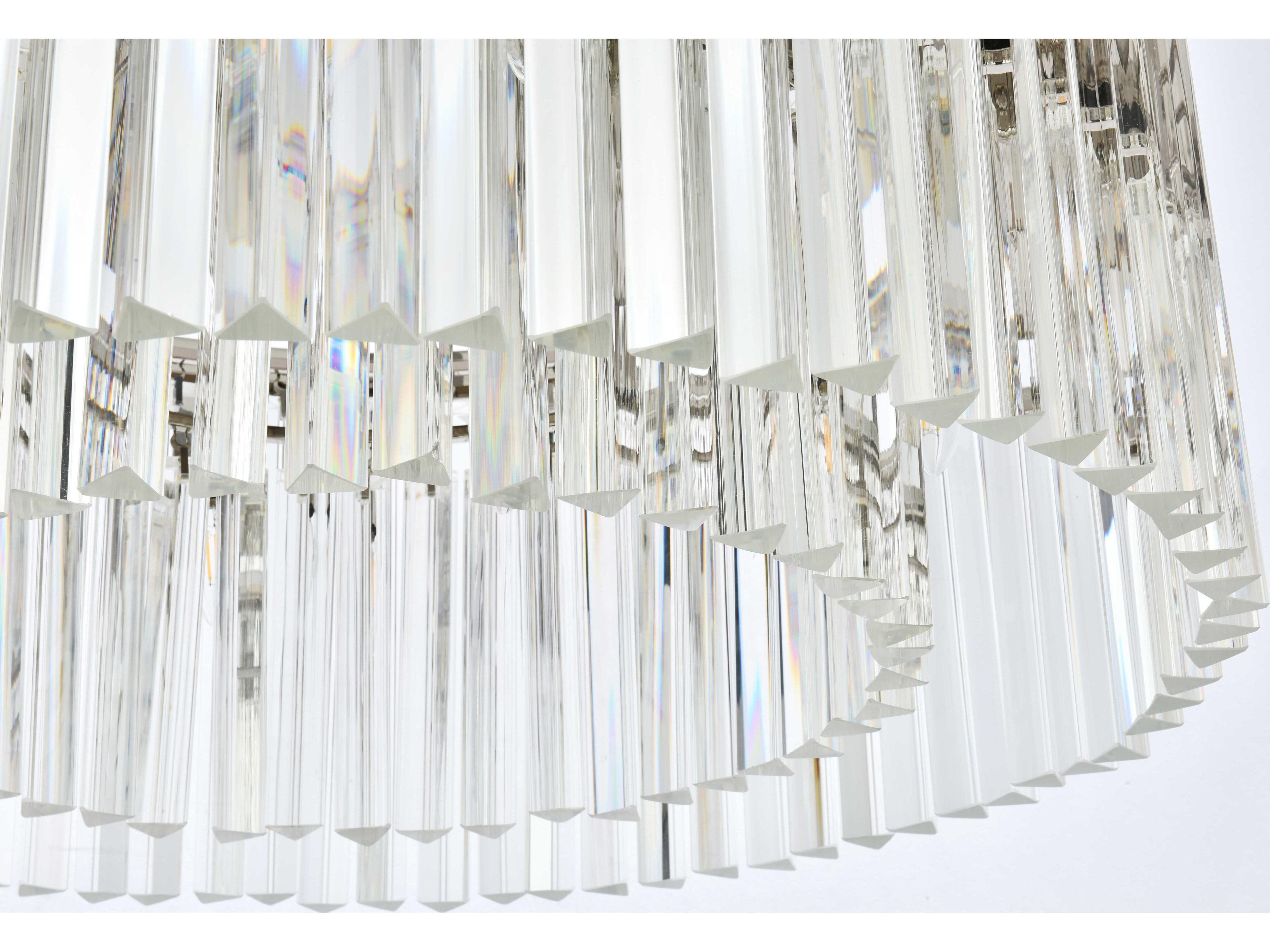 Elegant Lighting Sydney 8-Light Polished Nickel Clear Crystal Drum Pendant