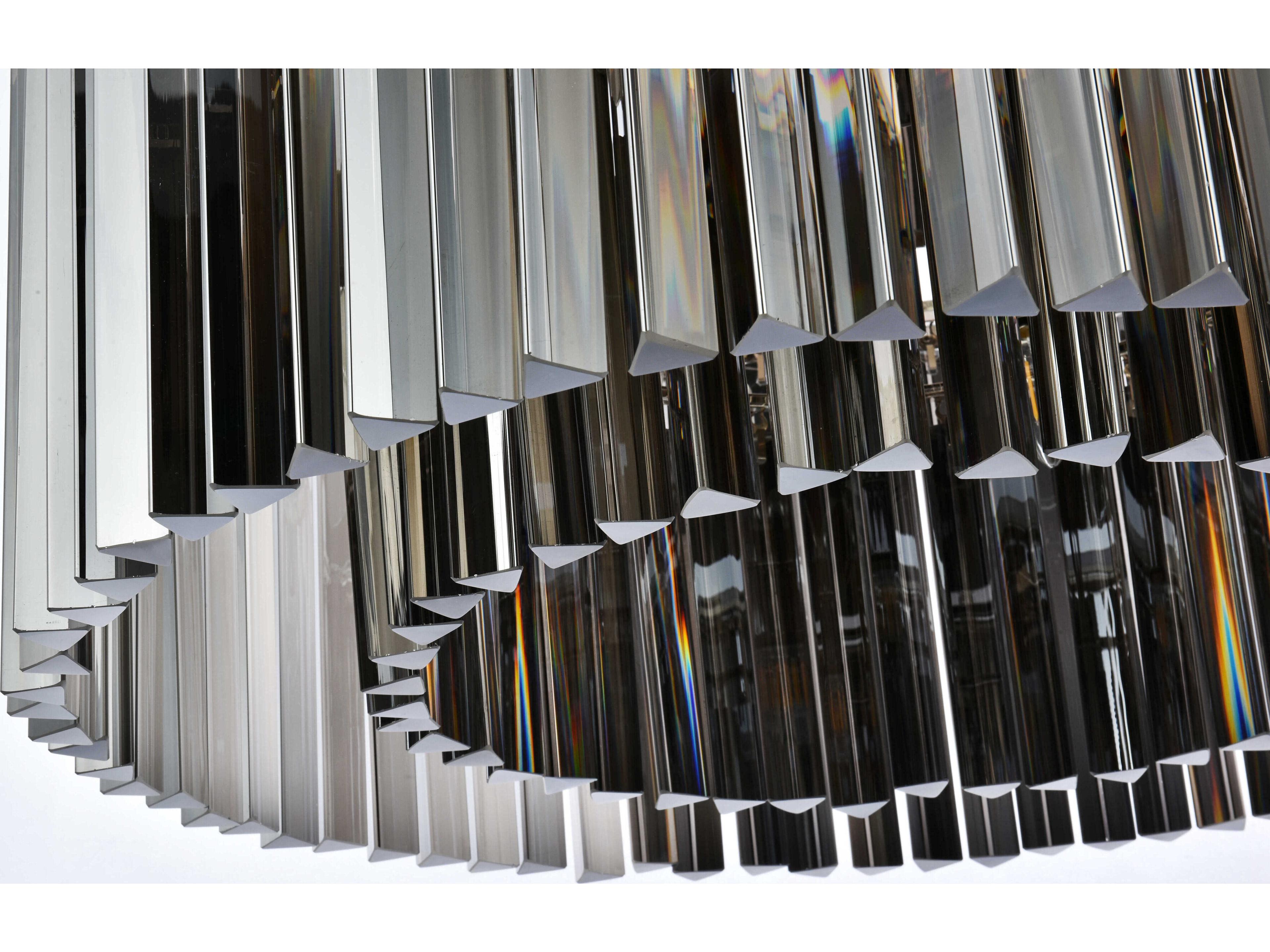 Elegant Lighting Sydney 8-Light Polished Nickel Silver Crystal Drum Pendant