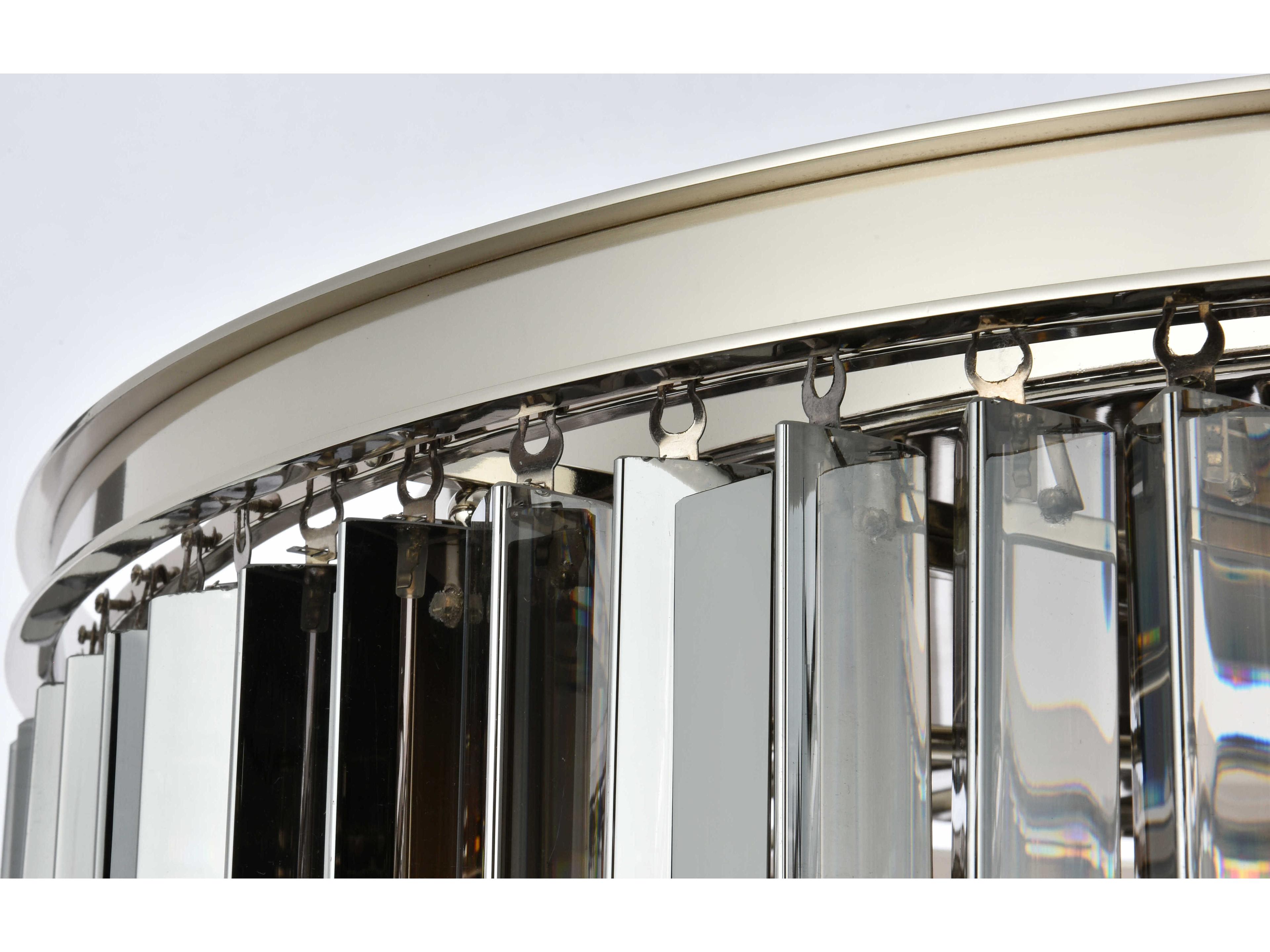 Elegant Lighting Sydney 8-Light Polished Nickel Silver Crystal Drum Pendant