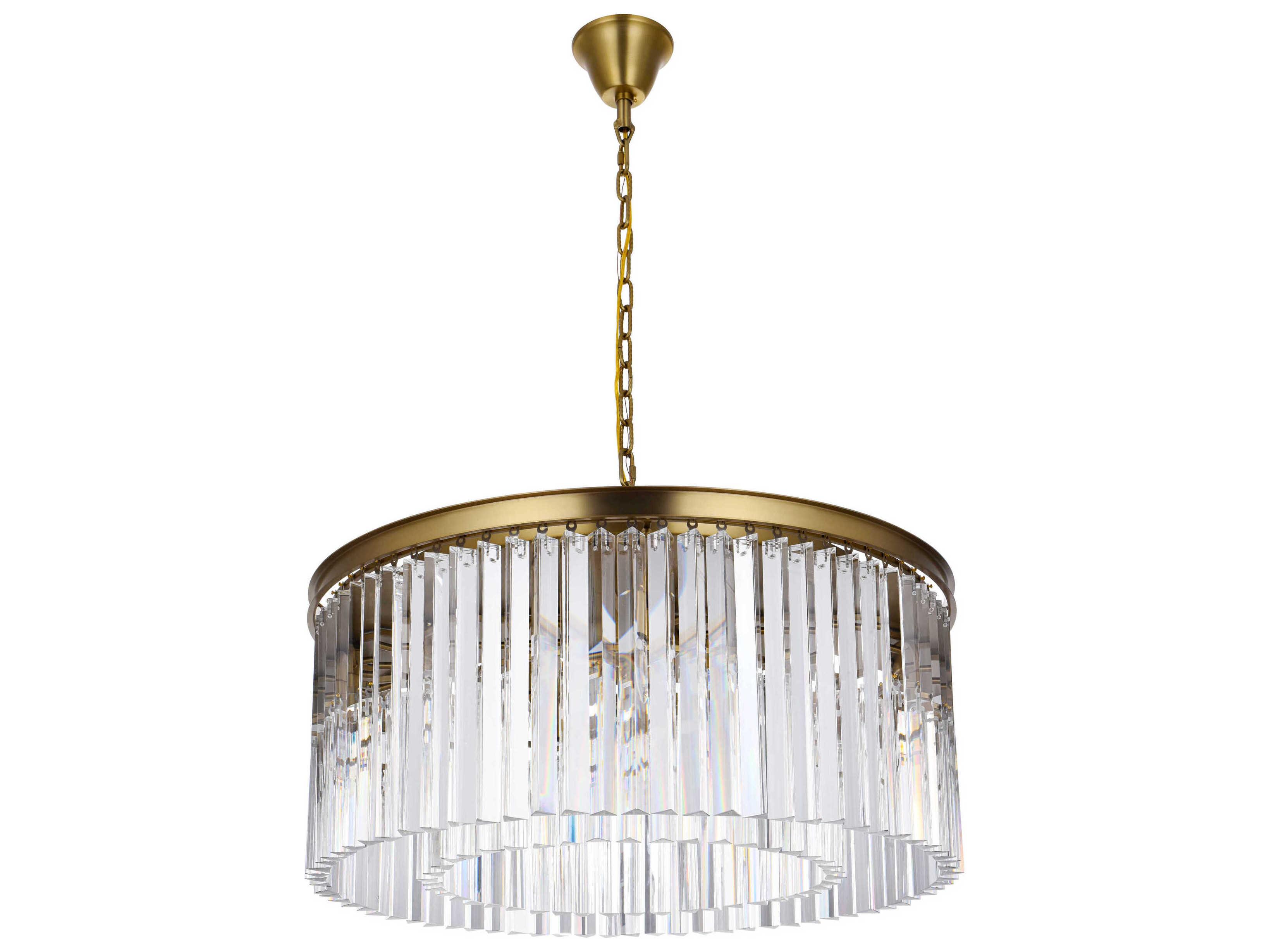 Elegant Lighting Sydney 8-Light Satin Gold Drum Island Pendant