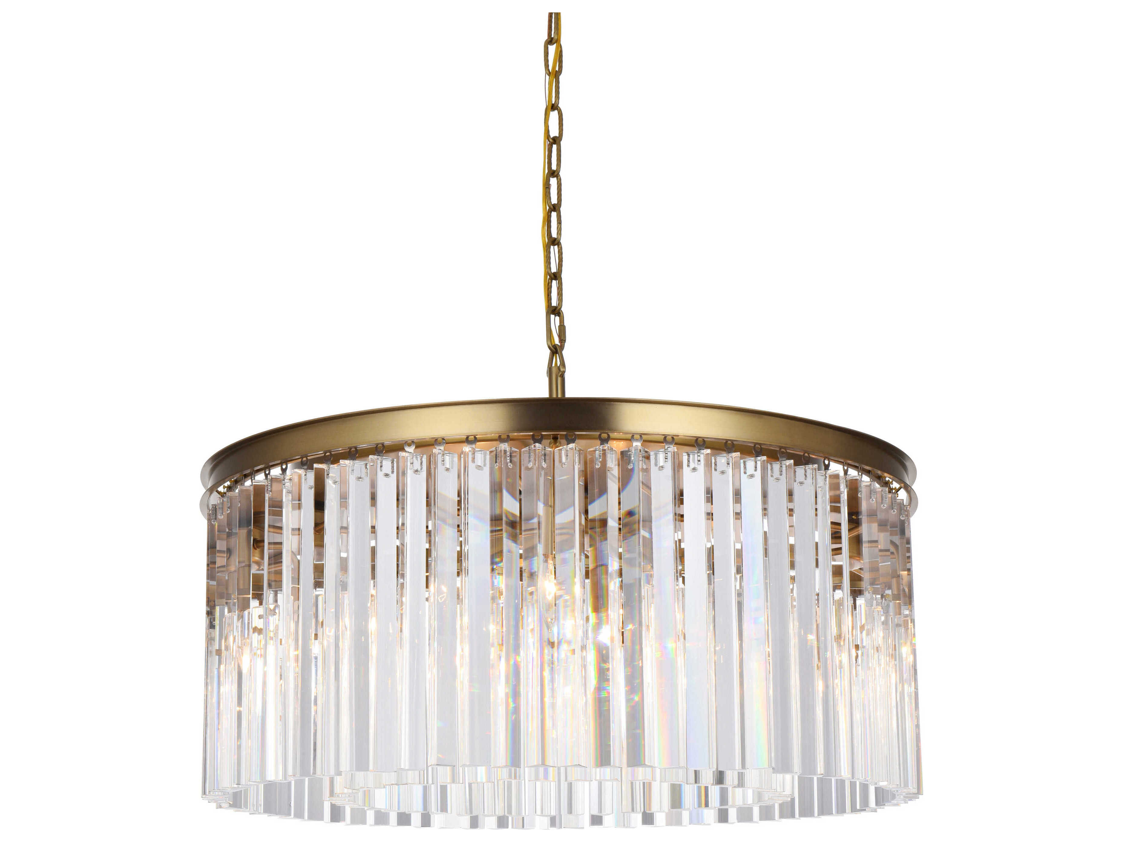 Elegant Lighting Sydney 8-Light Satin Gold Drum Island Pendant