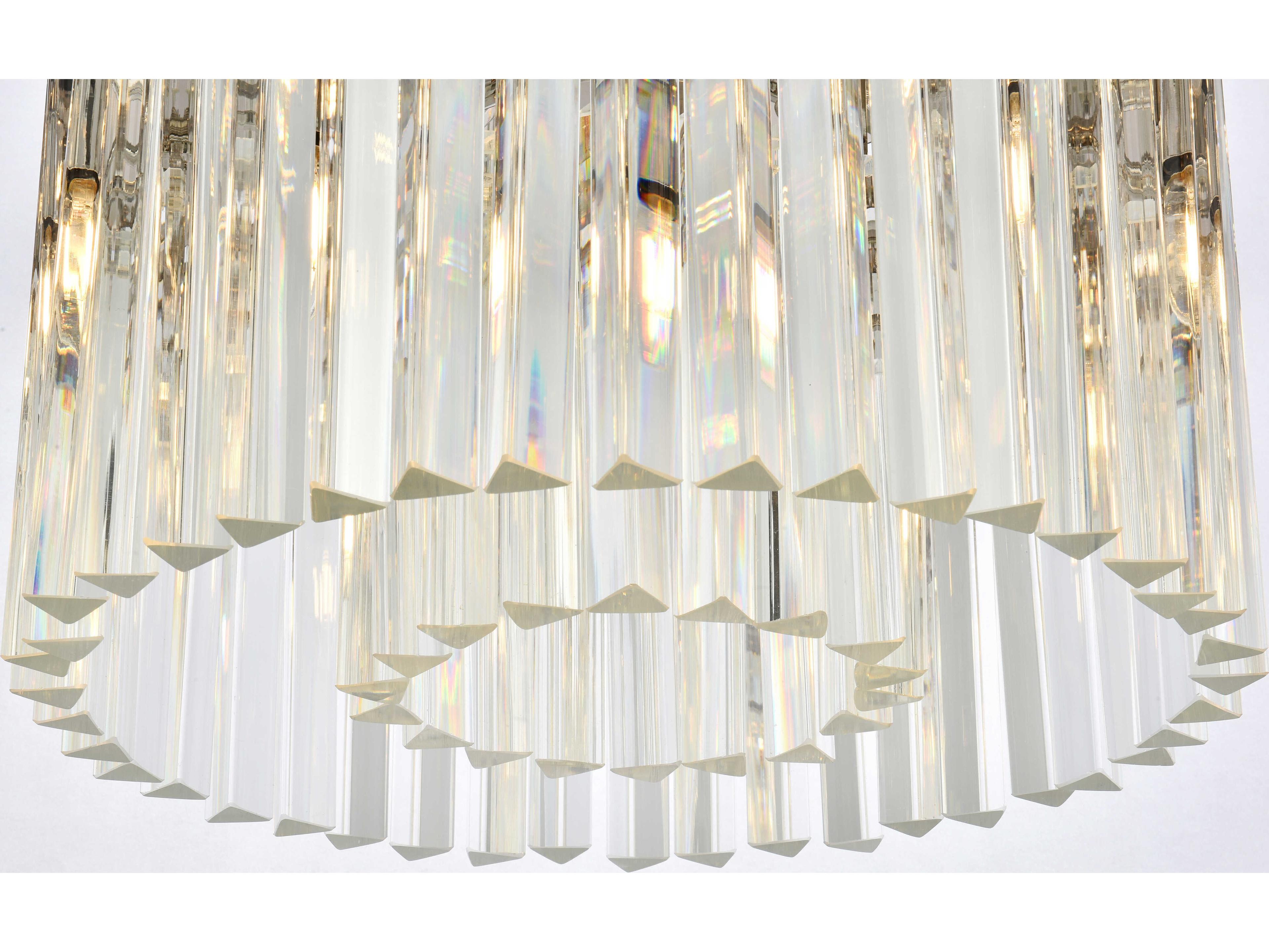 Elegant Lighting Sydney 6-Light Polished Nickel Clear Crystal Drum Flush Mount