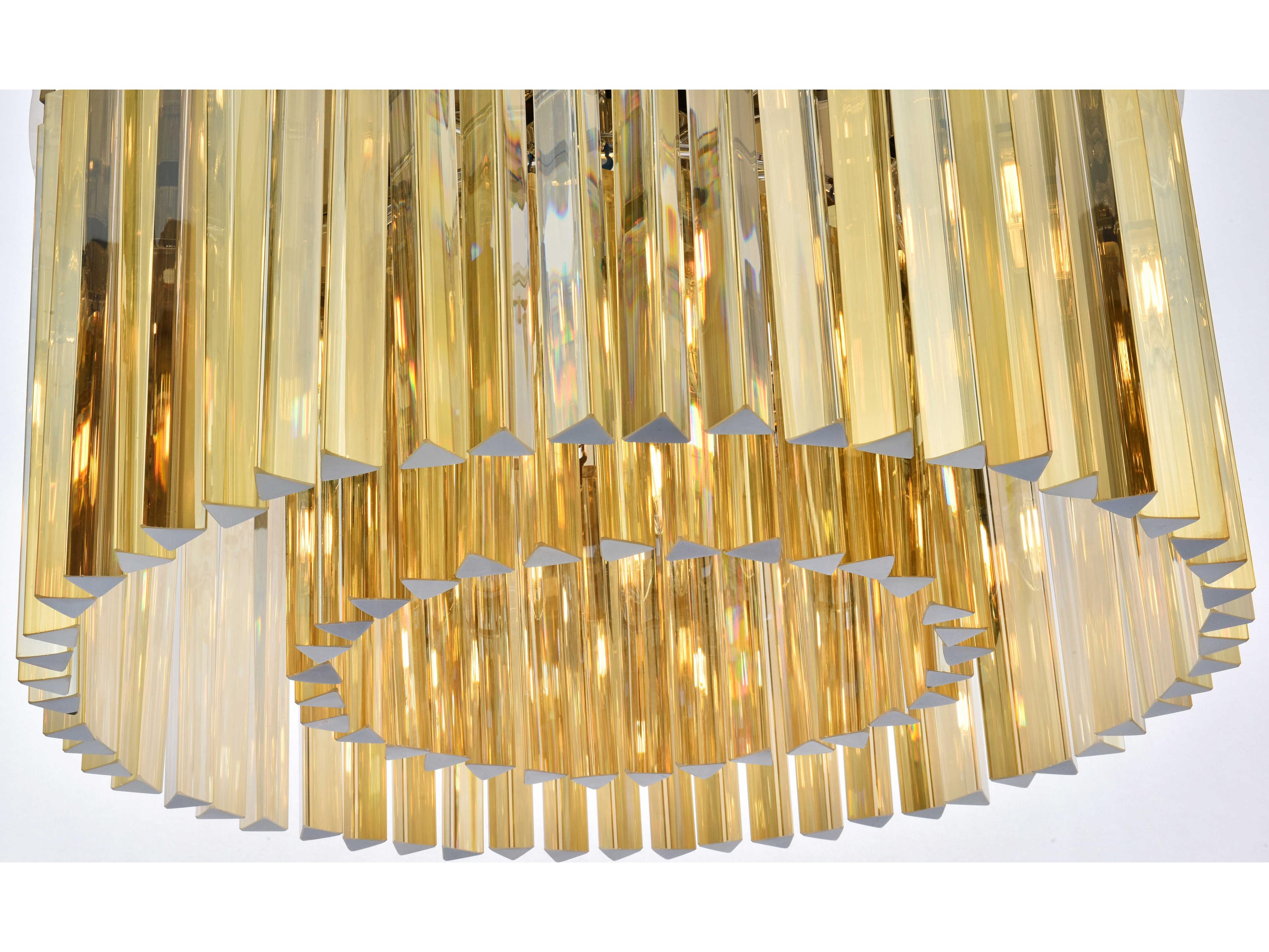 Elegant Lighting Sydney 8-Light Polished Nickel Crystal Drum Flush Mount