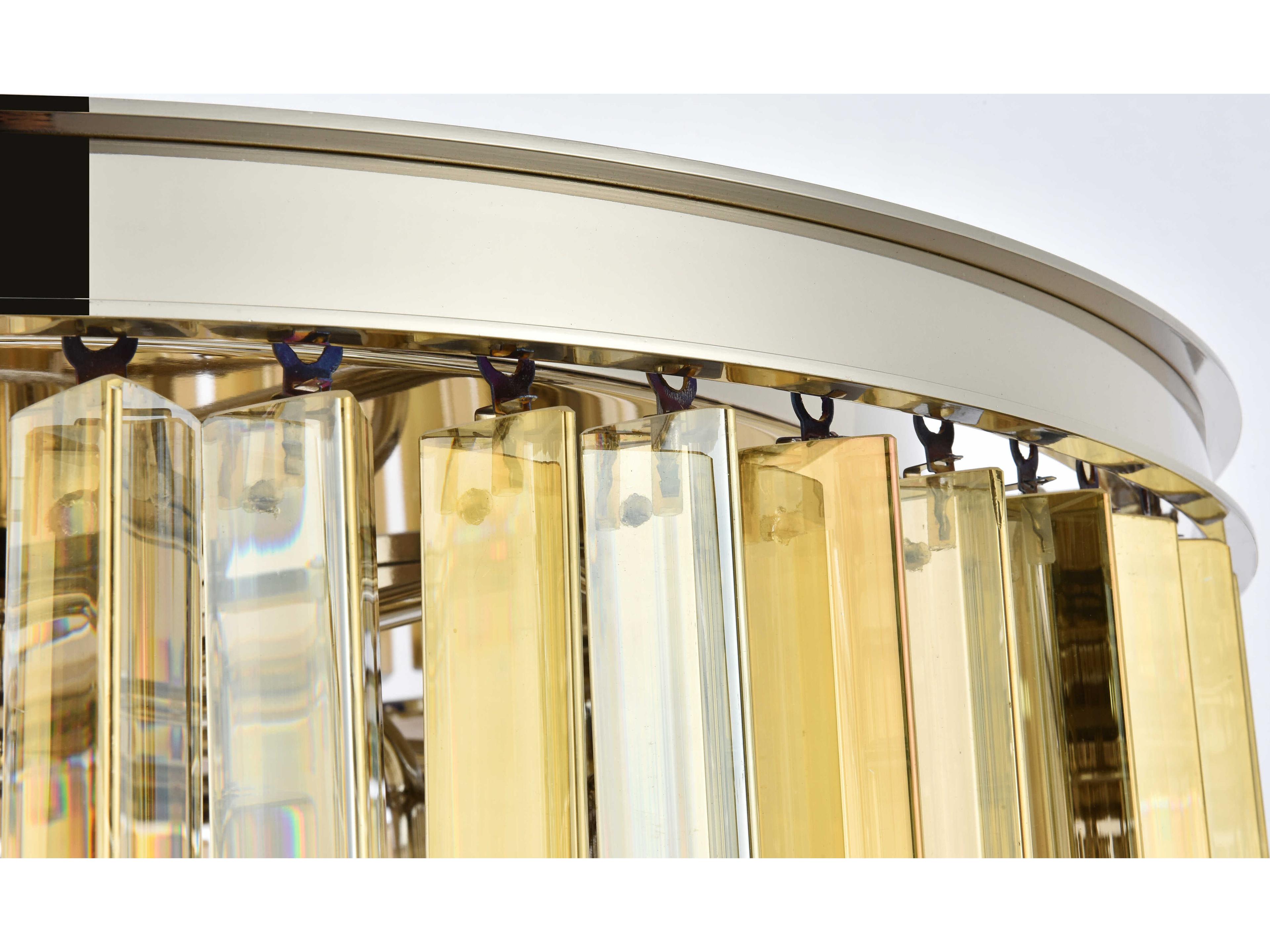 Elegant Lighting Sydney 8-Light Polished Nickel Crystal Drum Flush Mount