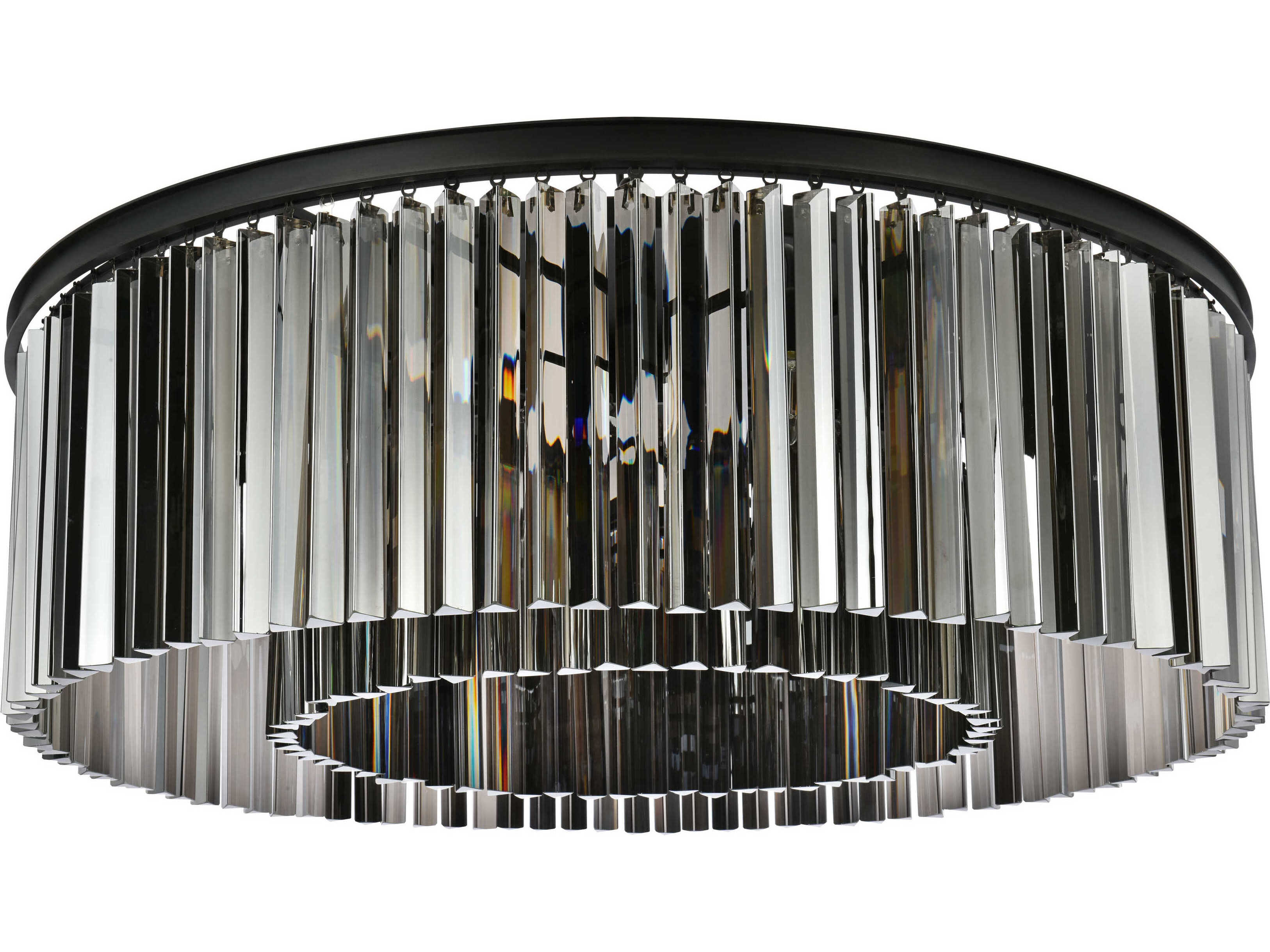 Elegant Lighting Sydney 10-Light Matte Black Crystal Flush Mount