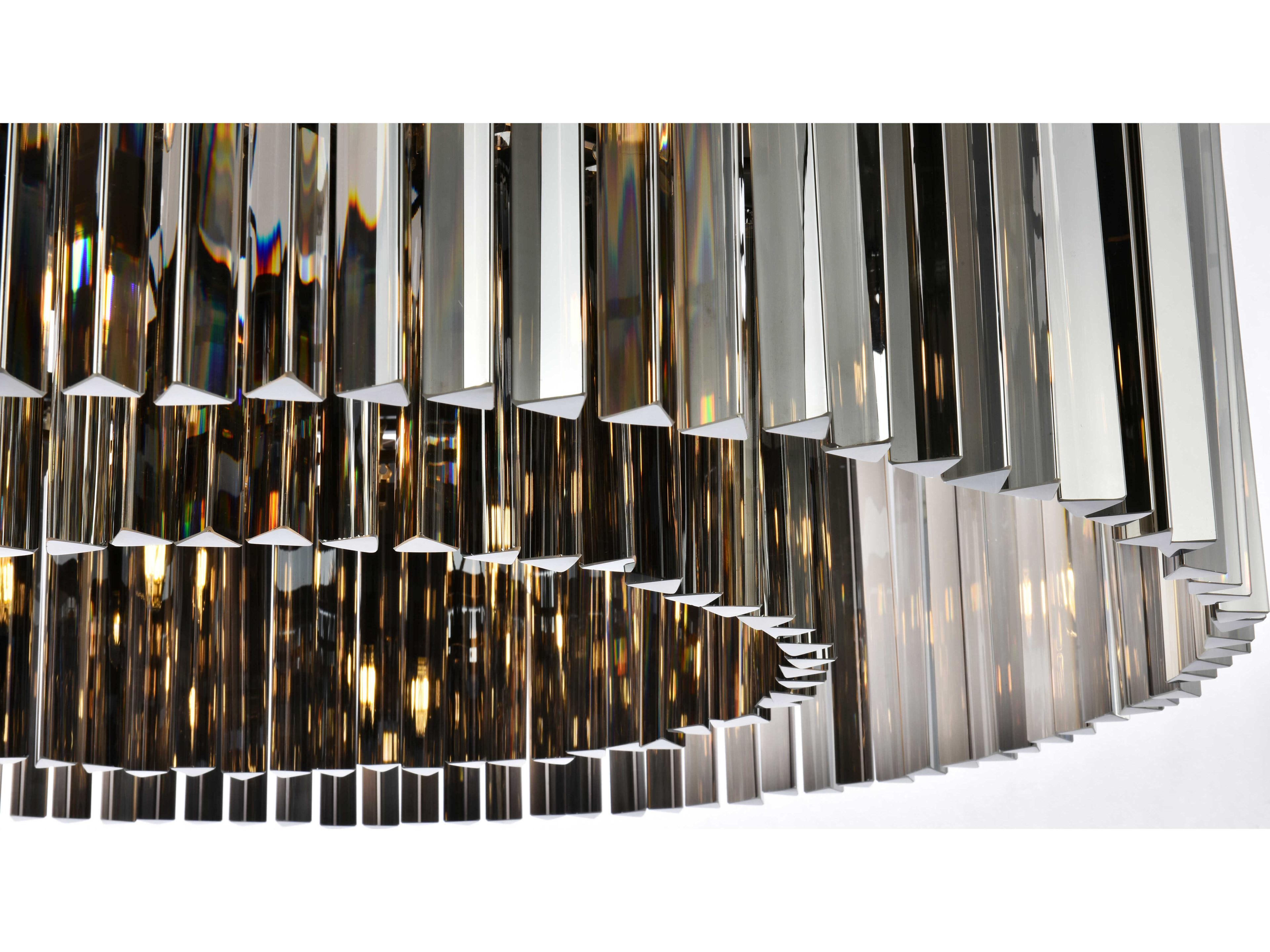 Elegant Lighting Sydney 10-Light Matte Black Crystal Flush Mount