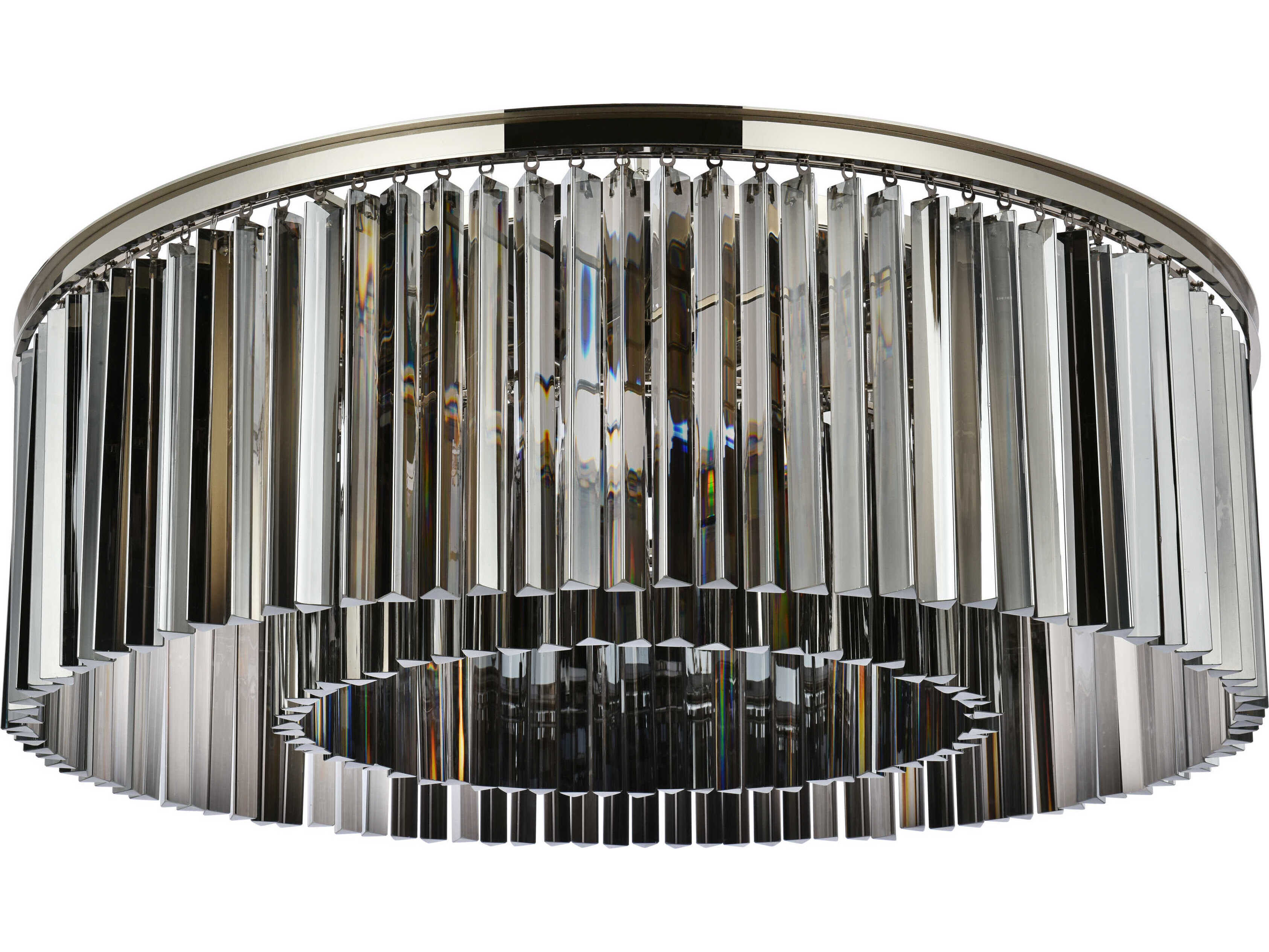 Elegant Lighting Sydney 10-Light Polished Nickel Crystal Flush Mount