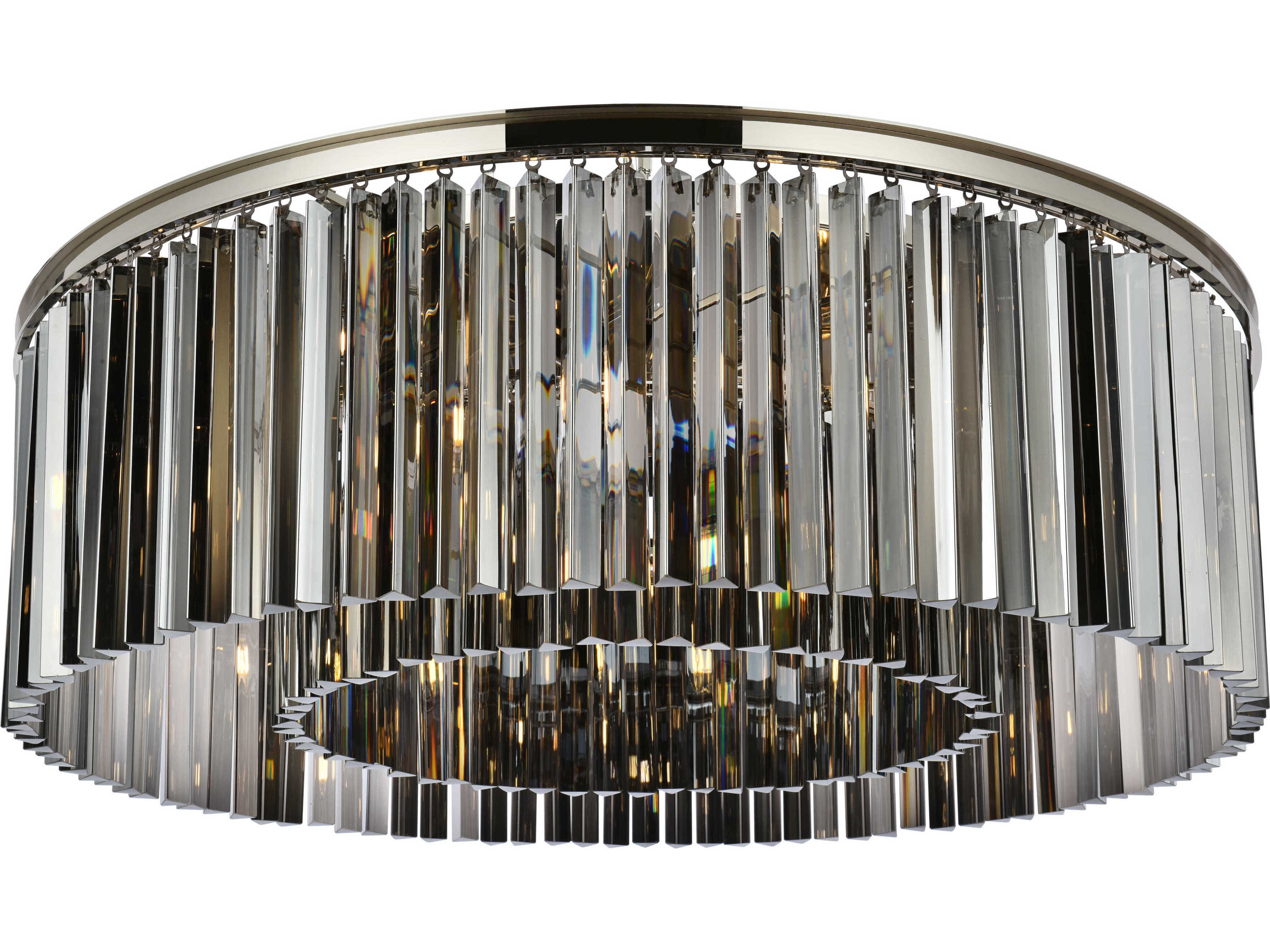 Elegant Lighting Sydney 10-Light Polished Nickel Crystal Flush Mount
