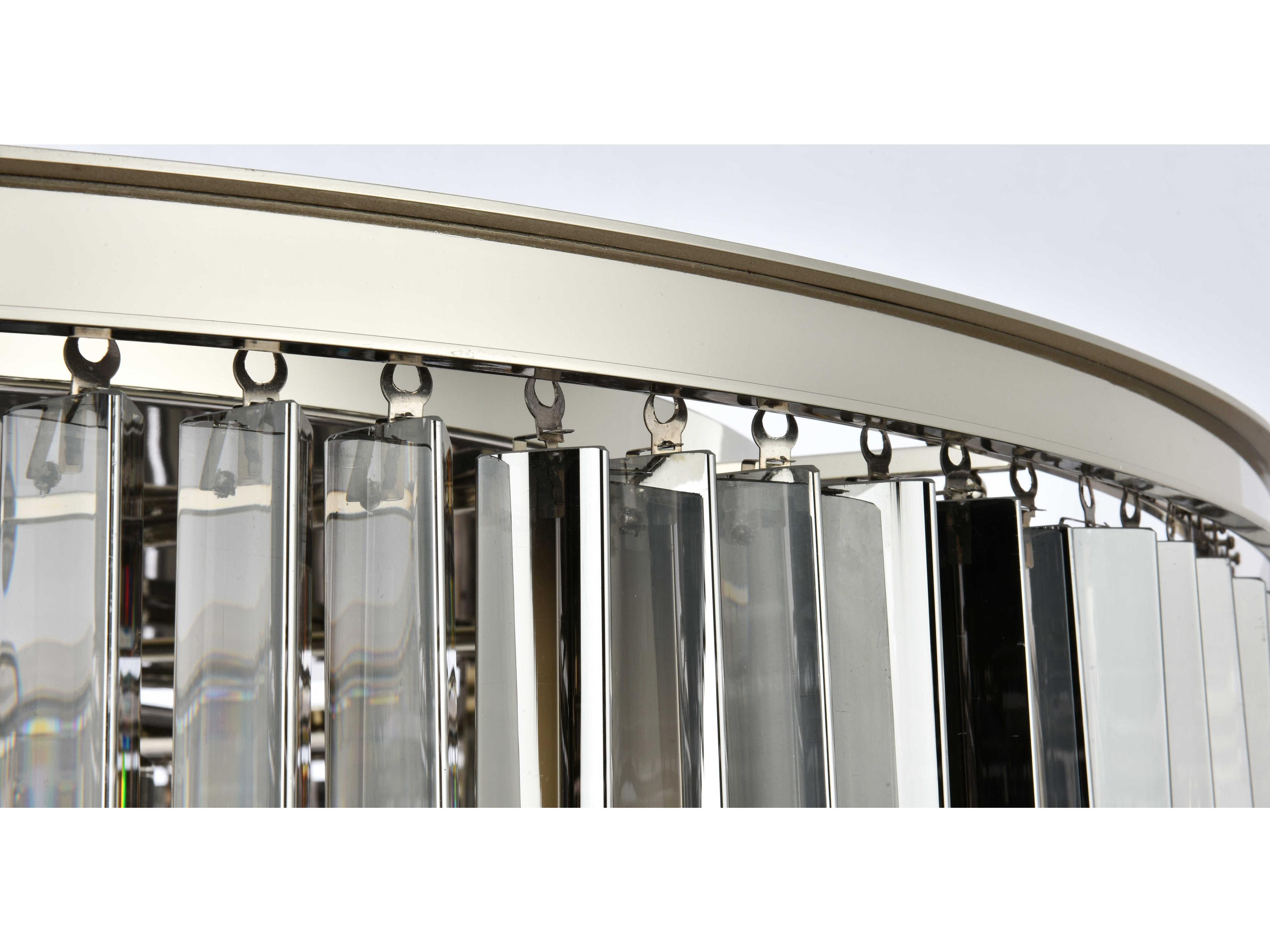 Elegant Lighting Sydney 10-Light Polished Nickel Crystal Flush Mount