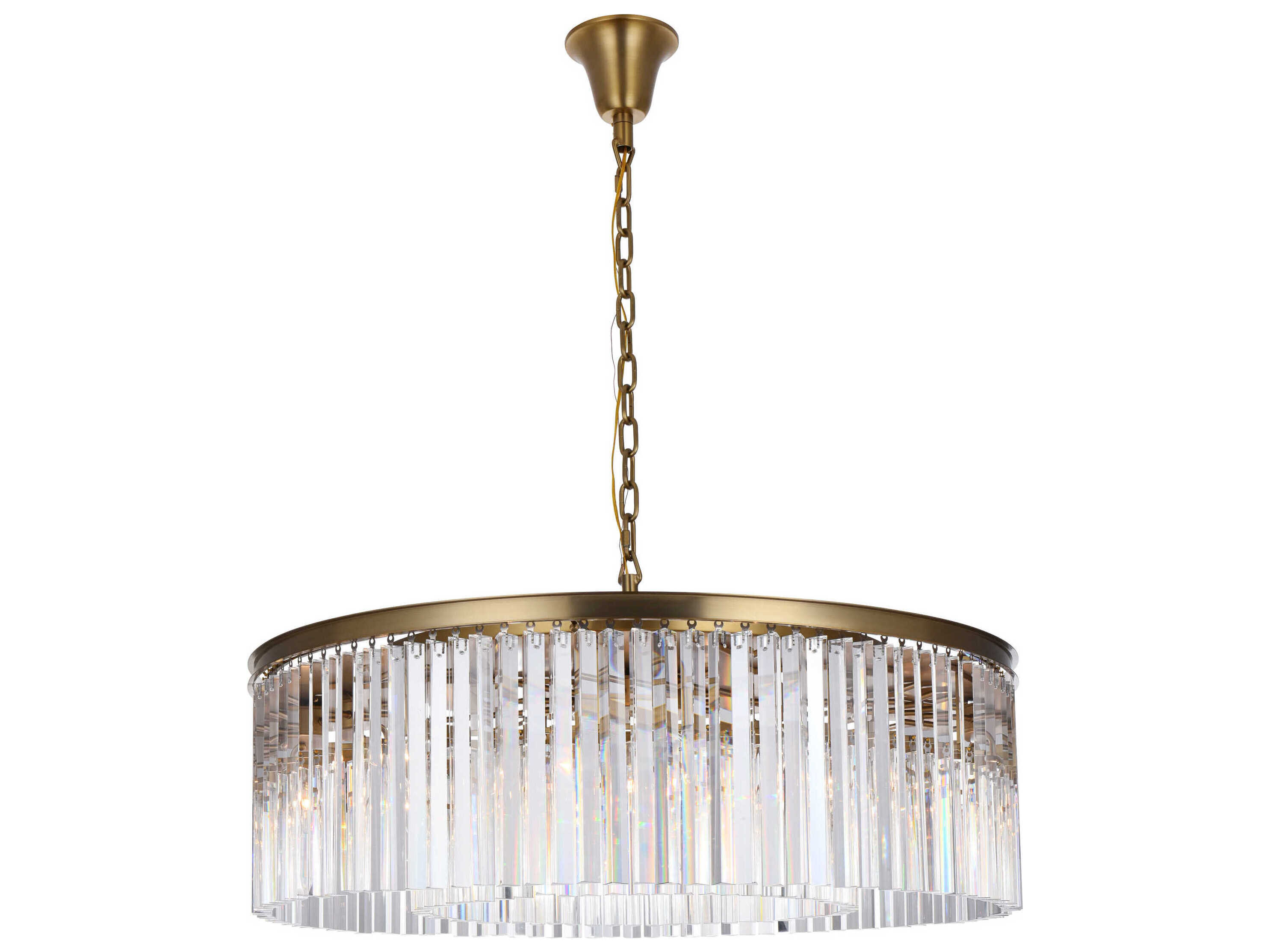 Elegant Lighting Sydney 10-Light Satin Gold Drum Island Pendant