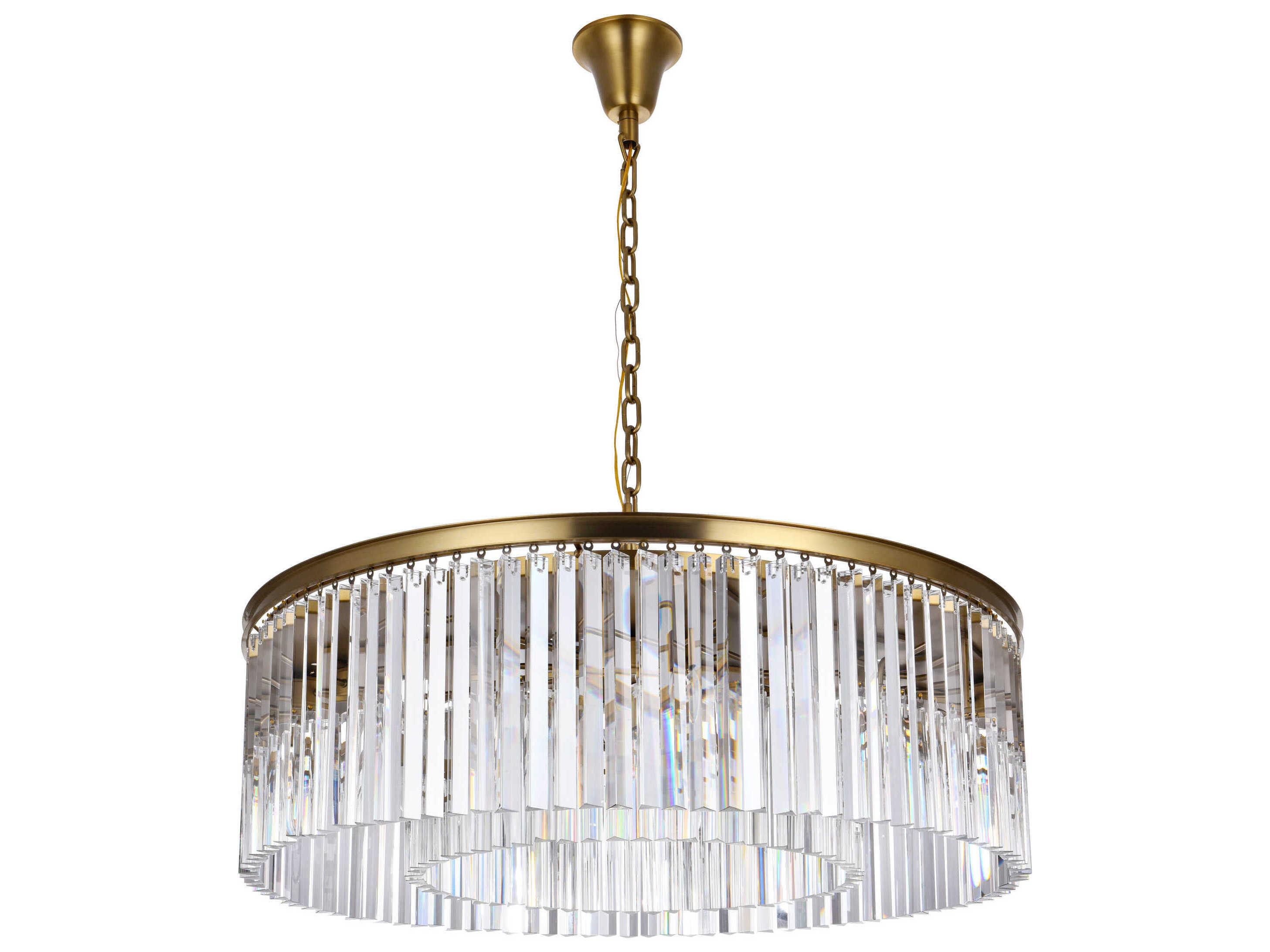 Elegant Lighting Sydney 10-Light Satin Gold Drum Island Pendant