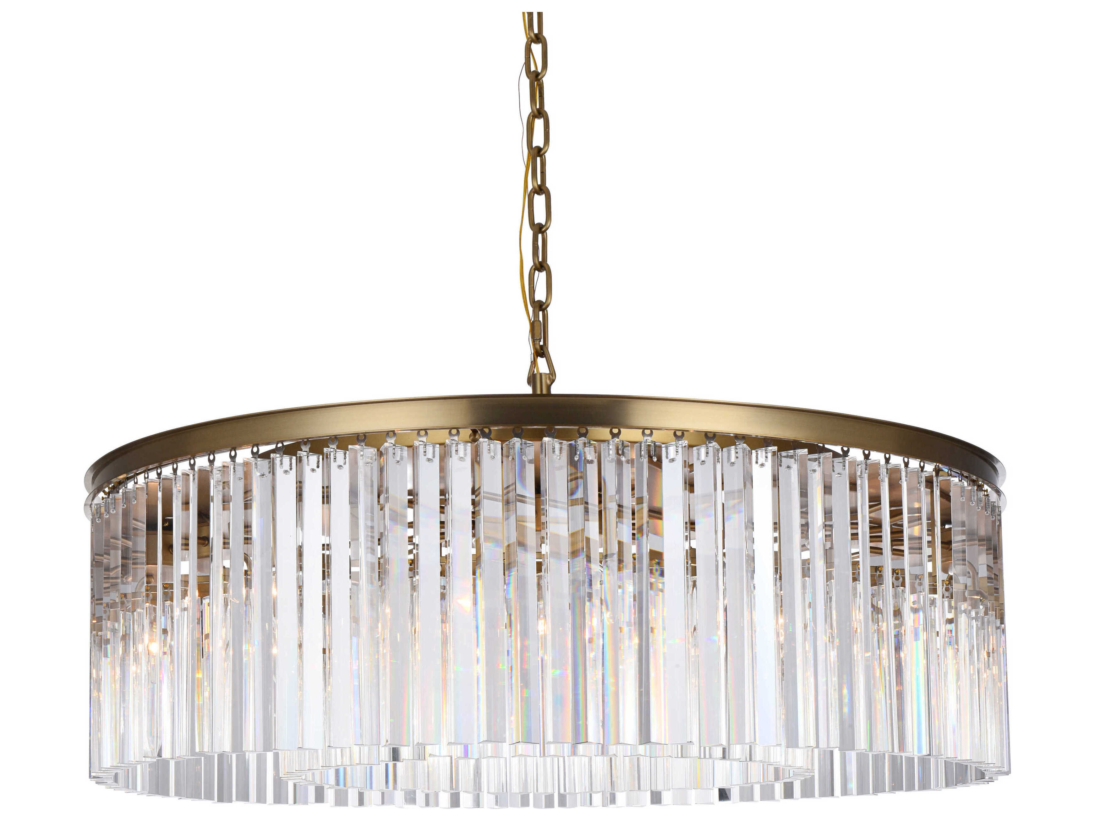 Elegant Lighting Sydney 10-Light Satin Gold Drum Island Pendant