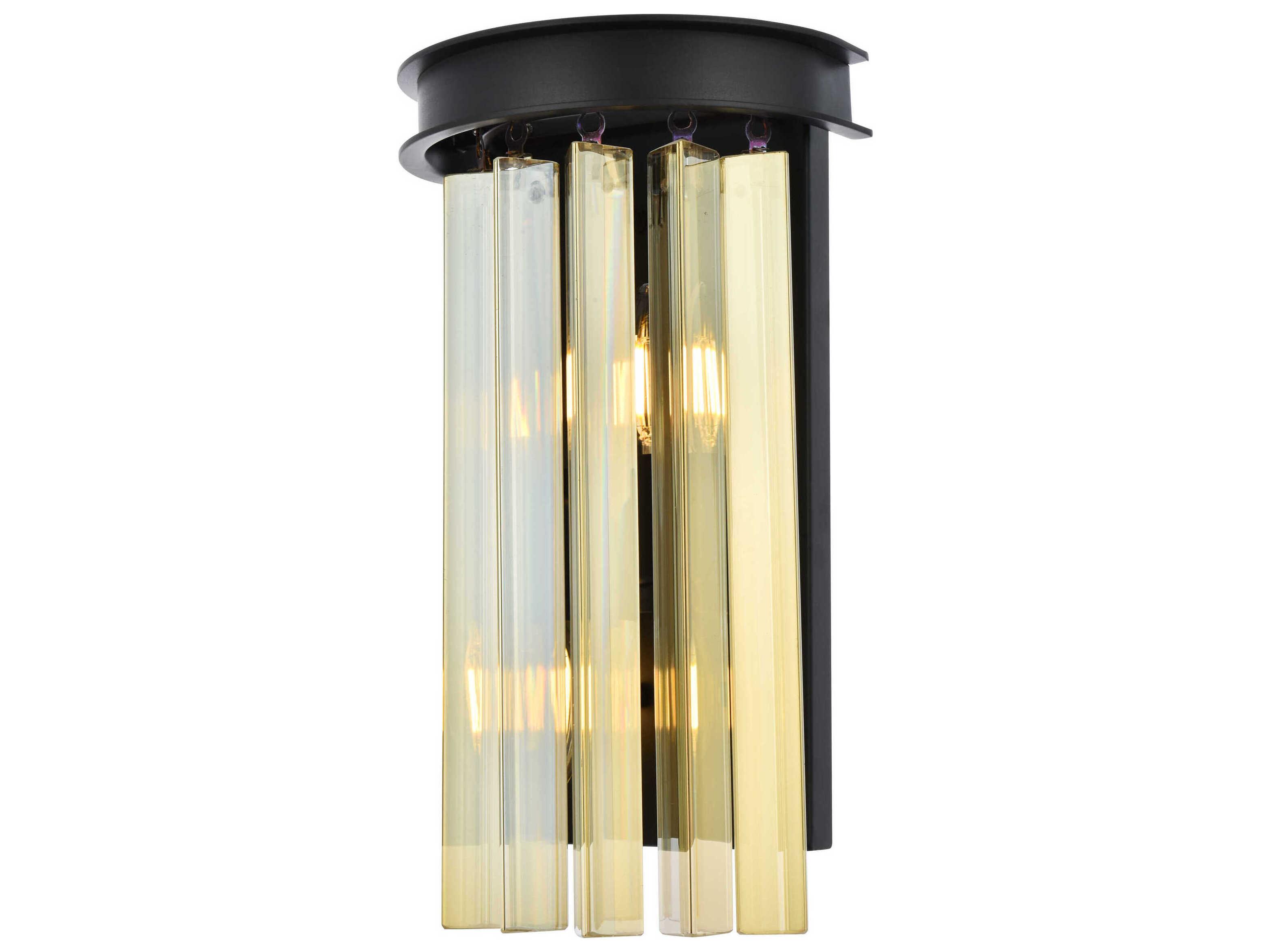 Elegant Lighting Sydney Matte Black Crystal Wall Sconce