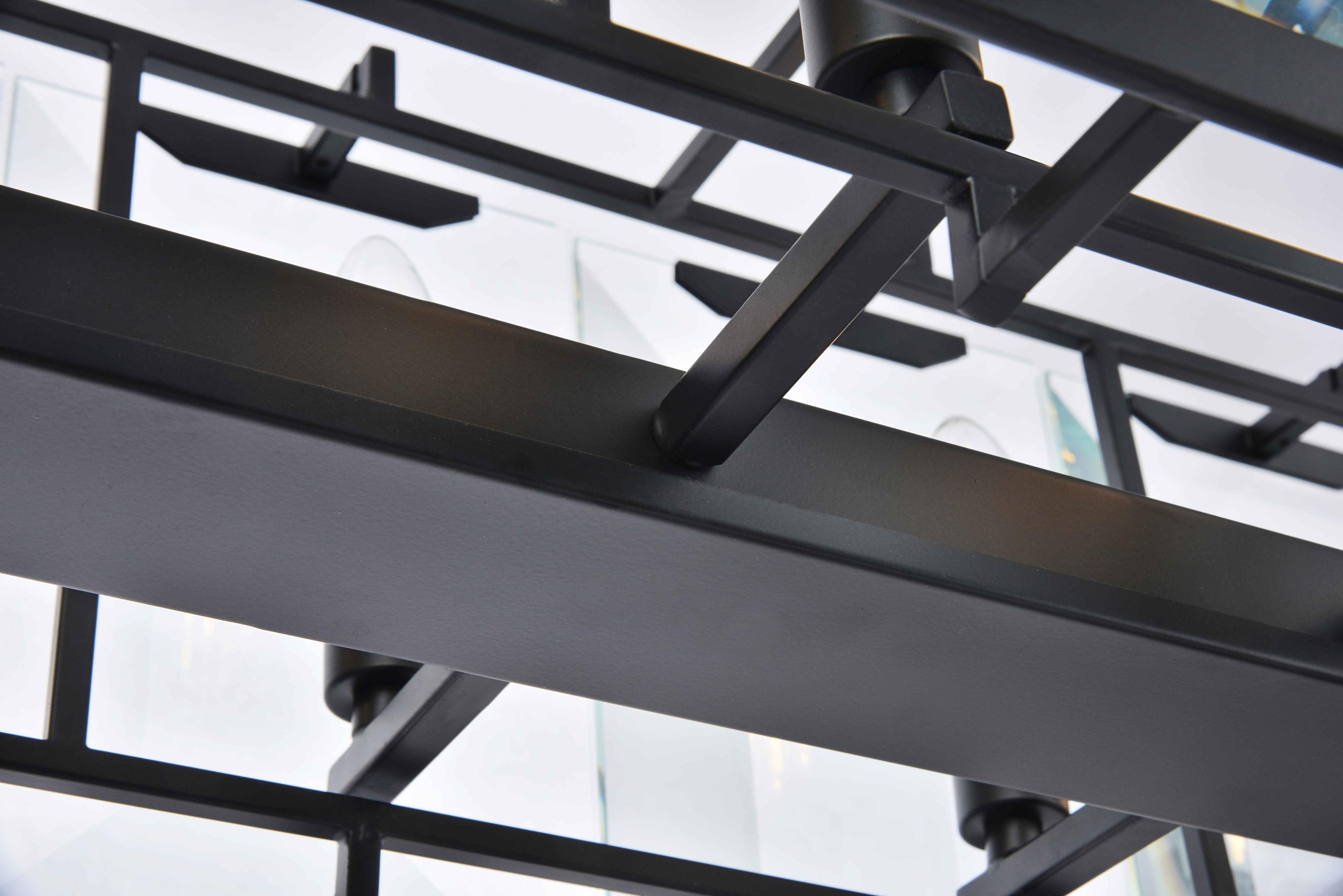 Elegant Lighting Monaco 12-Light Matte Black Glass Island Pendant