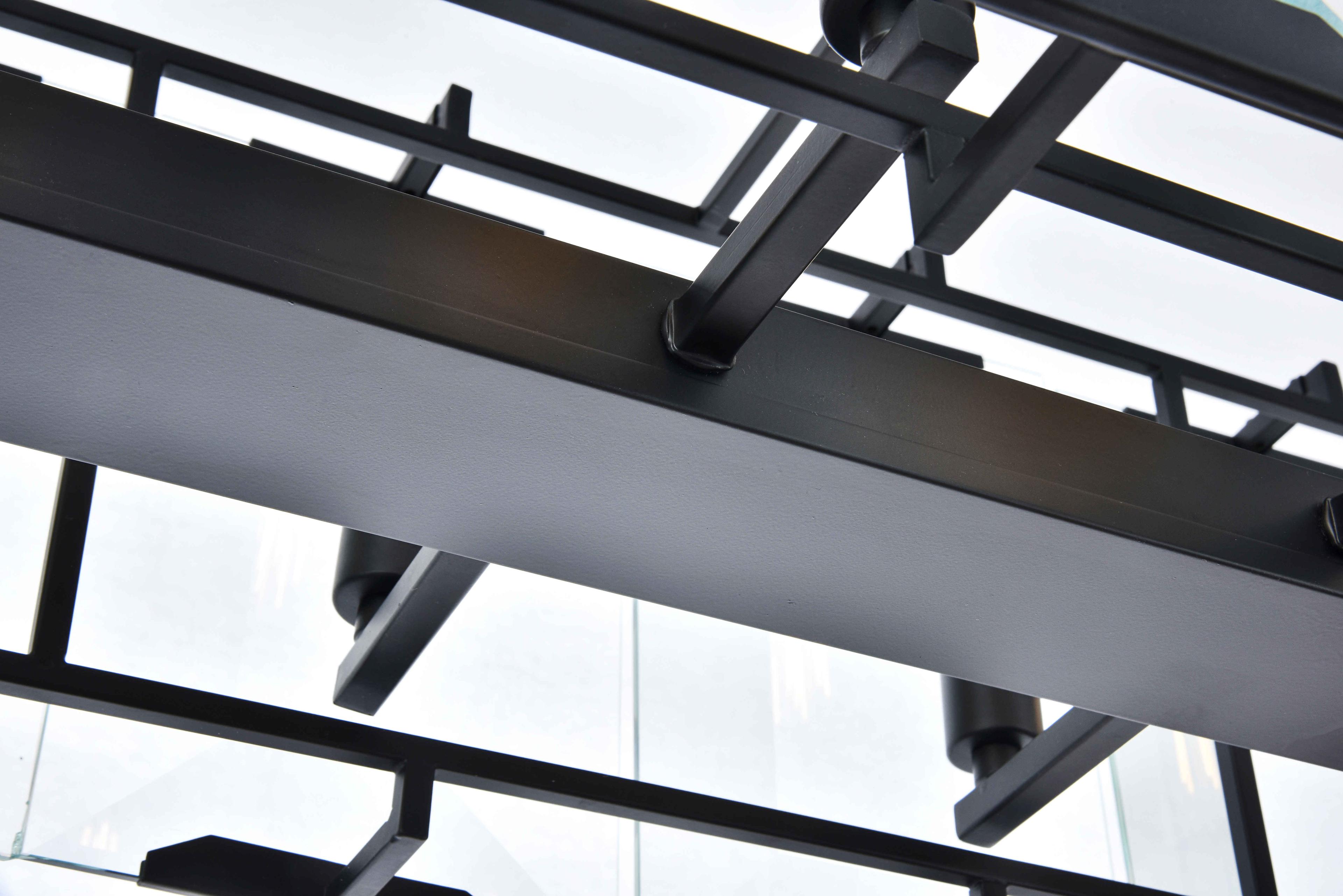 Elegant Lighting Monaco 16-Light-Light6 Matte Black Clear Glass Island Pendant