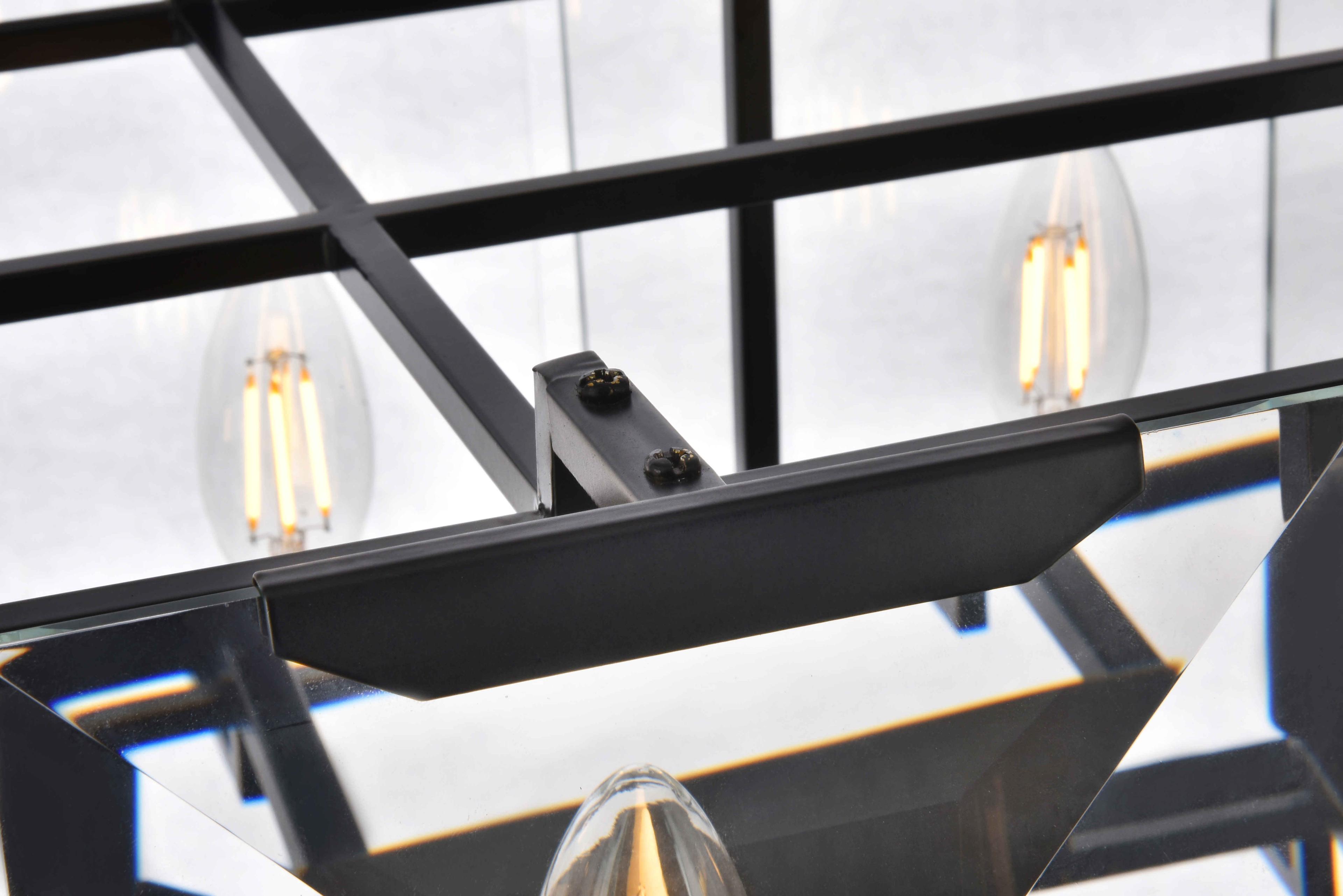 Elegant Lighting Monaco 18-Light8-Light Matte Black Clear Glass Island Pendant